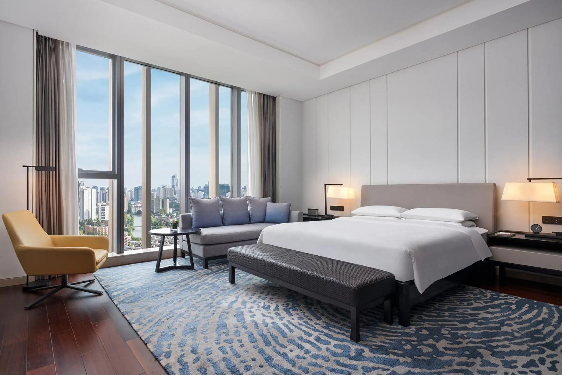 Bed in Hyatt Regency Shanghai Global Harbor