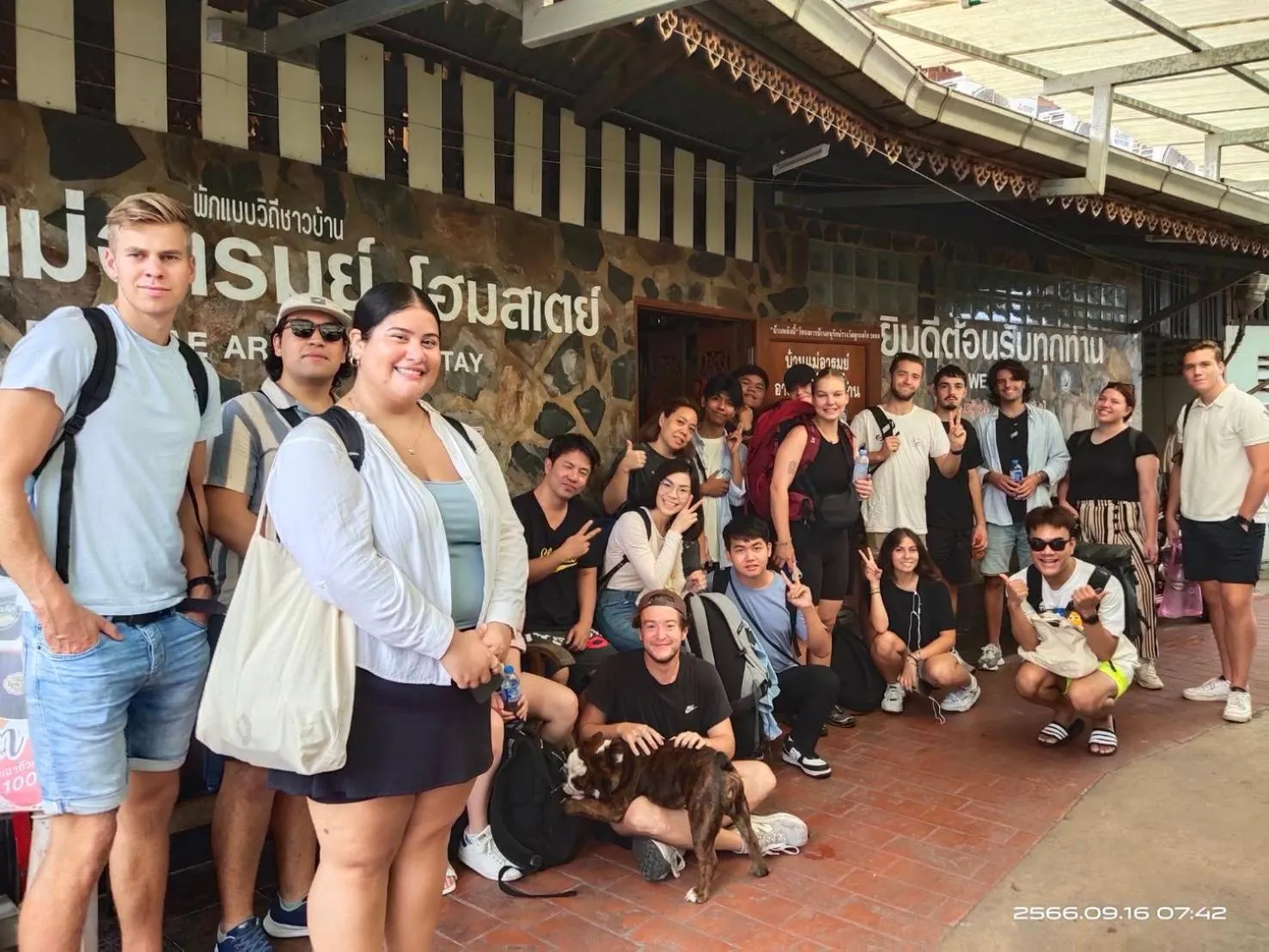 group of guests in Ban Mae Arom