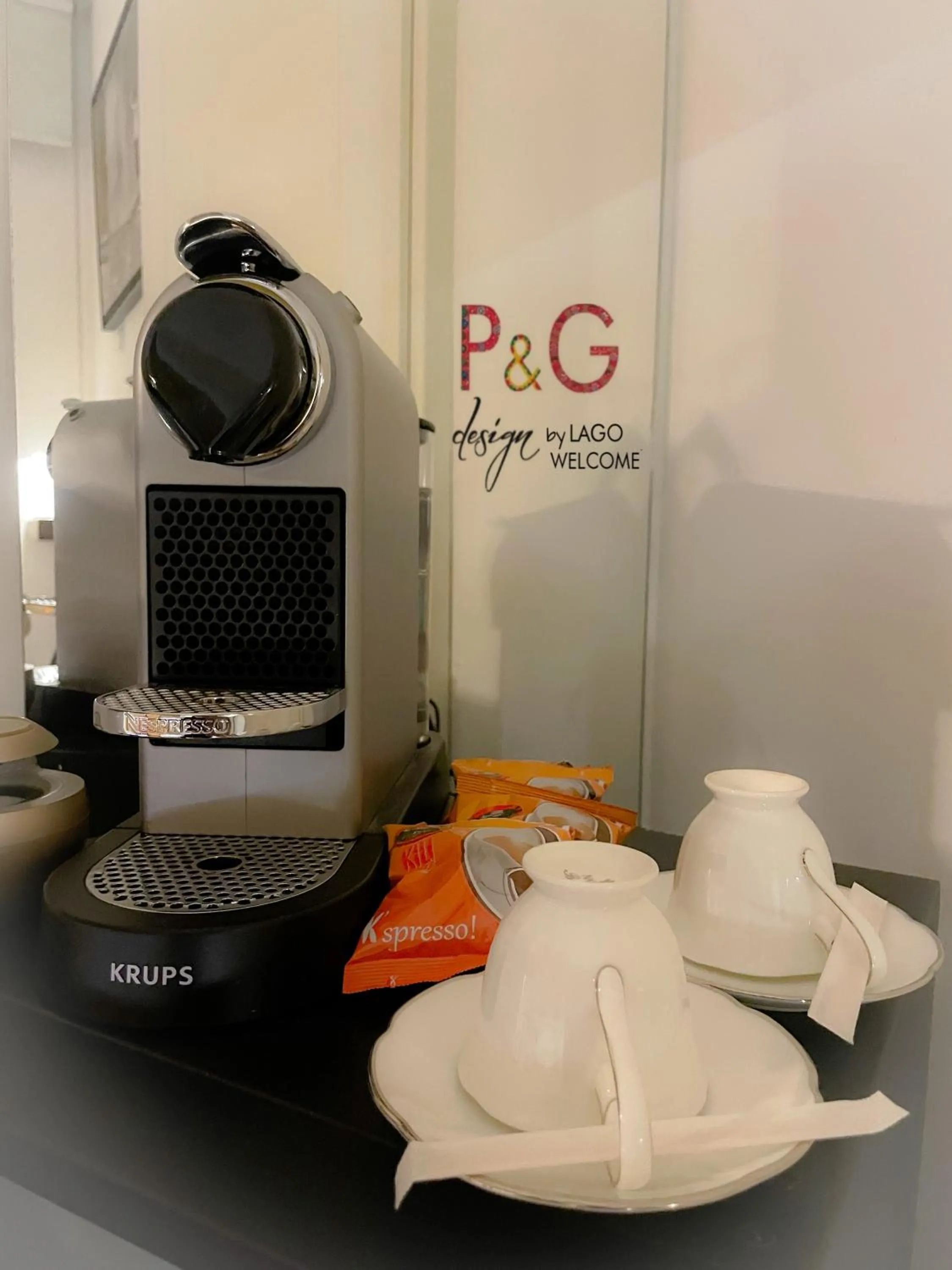 Coffee/tea facilities in P&G design by Lago Welcome Enna