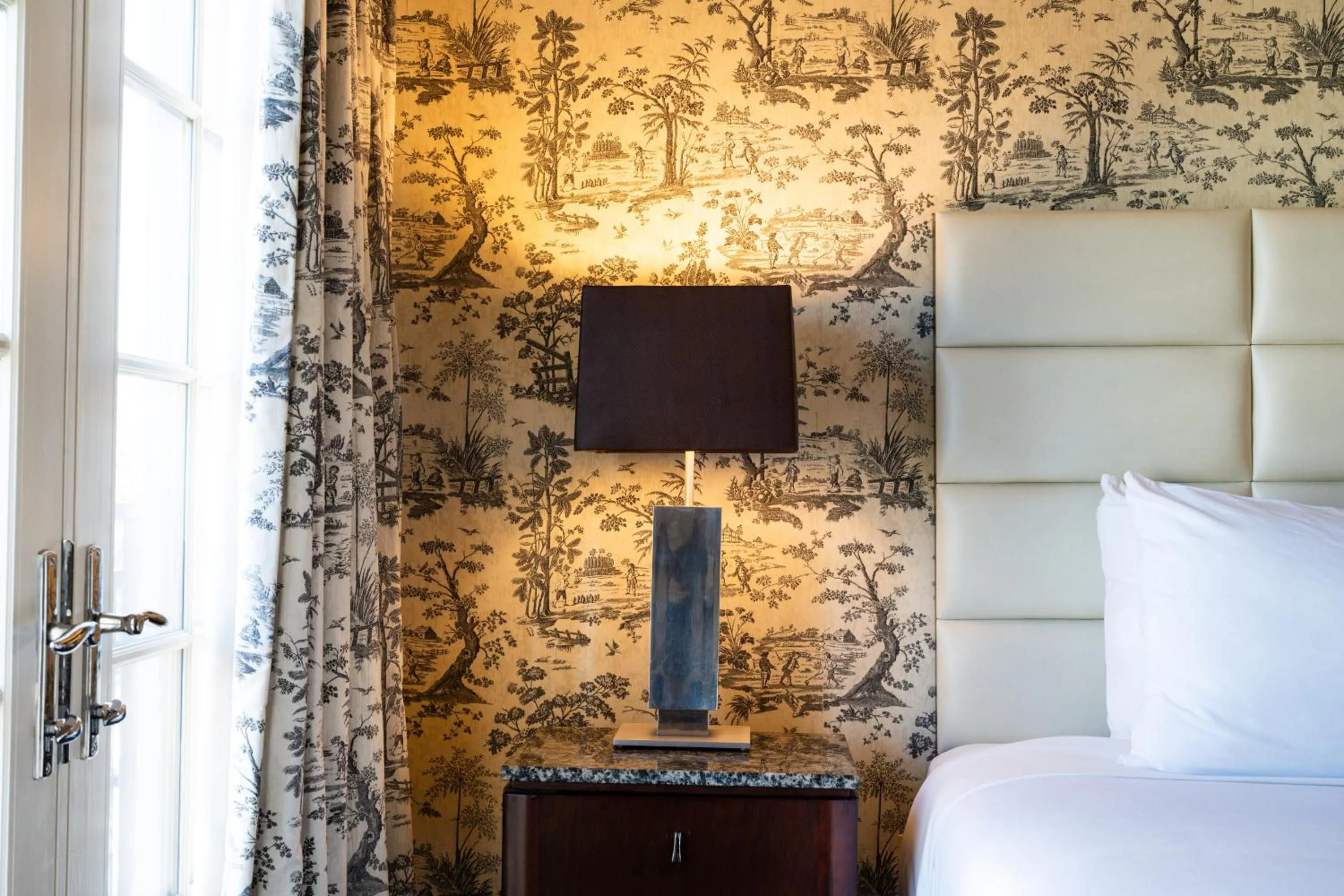 Decorative detail, Bed in The Normandy Hotel