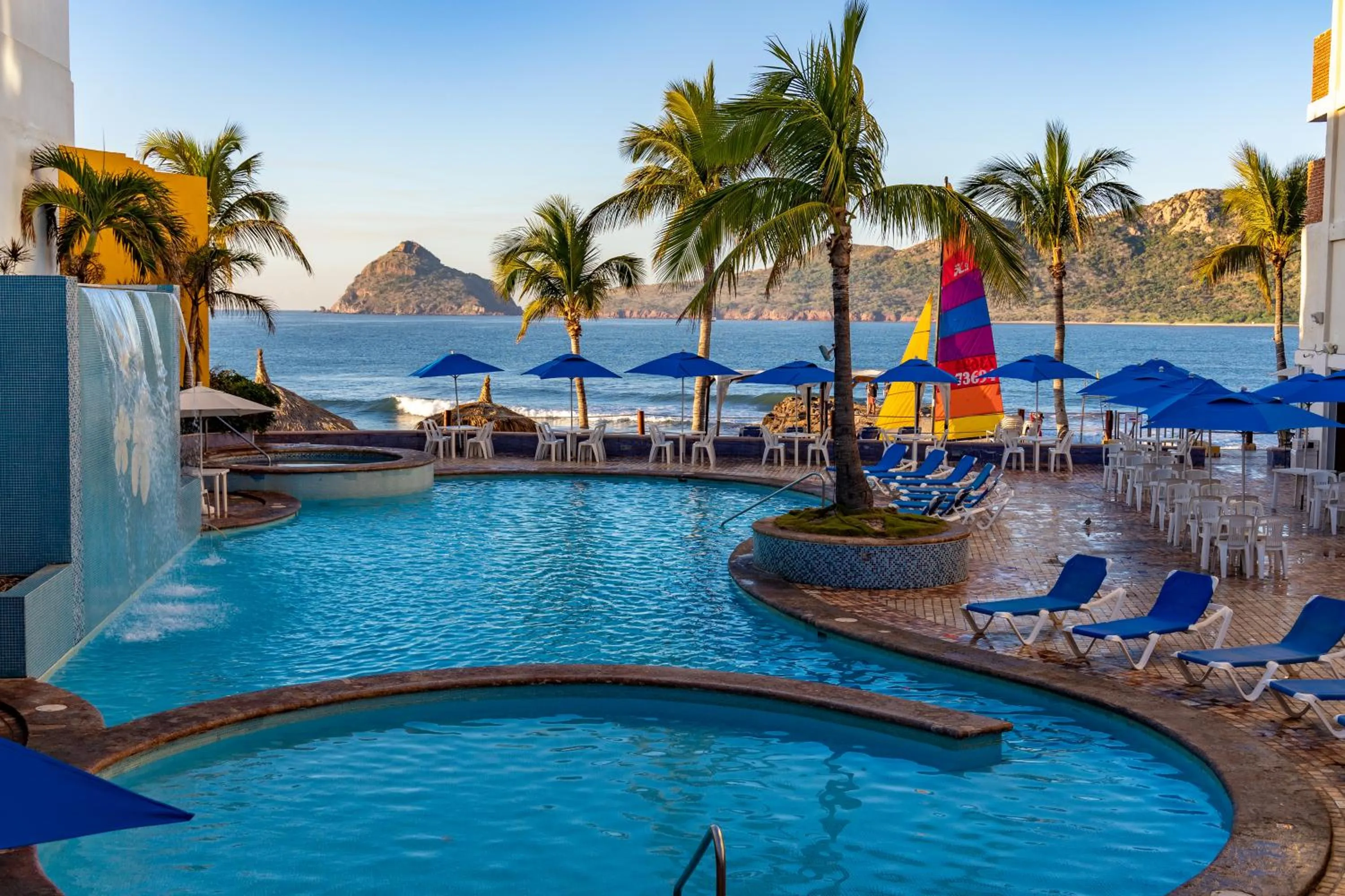 Pool view in Las Flores Beach Resort