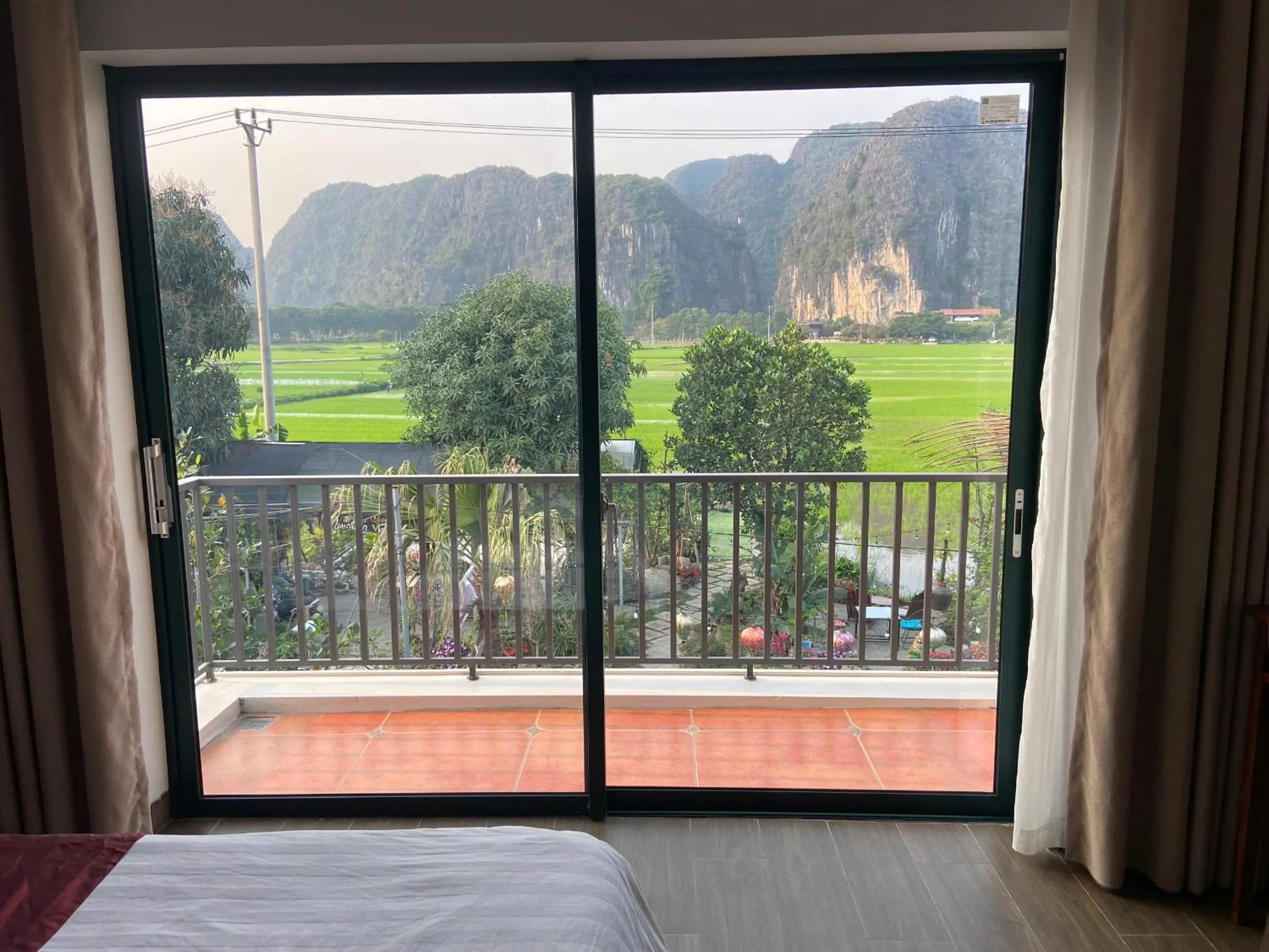 Balcony/Terrace, Bed in Tam Coc Mountain View Homestay