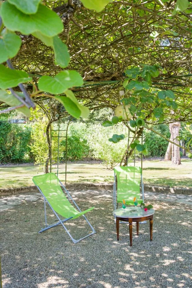 Garden view in Hostellerie de La Roseraie