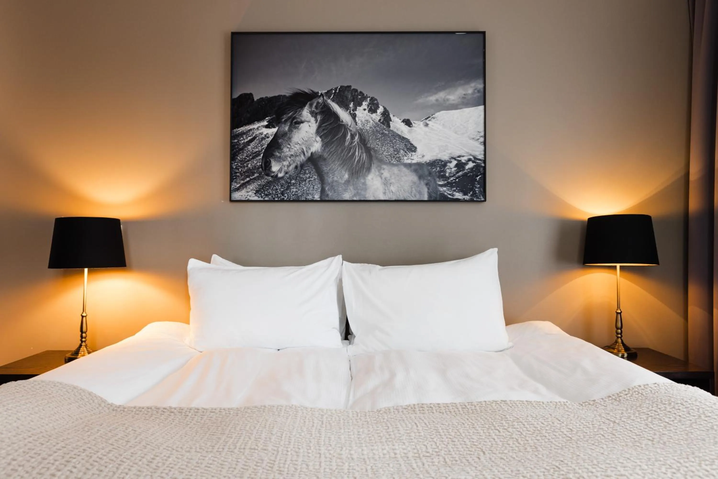 Bed in Hotel Ódinsvé