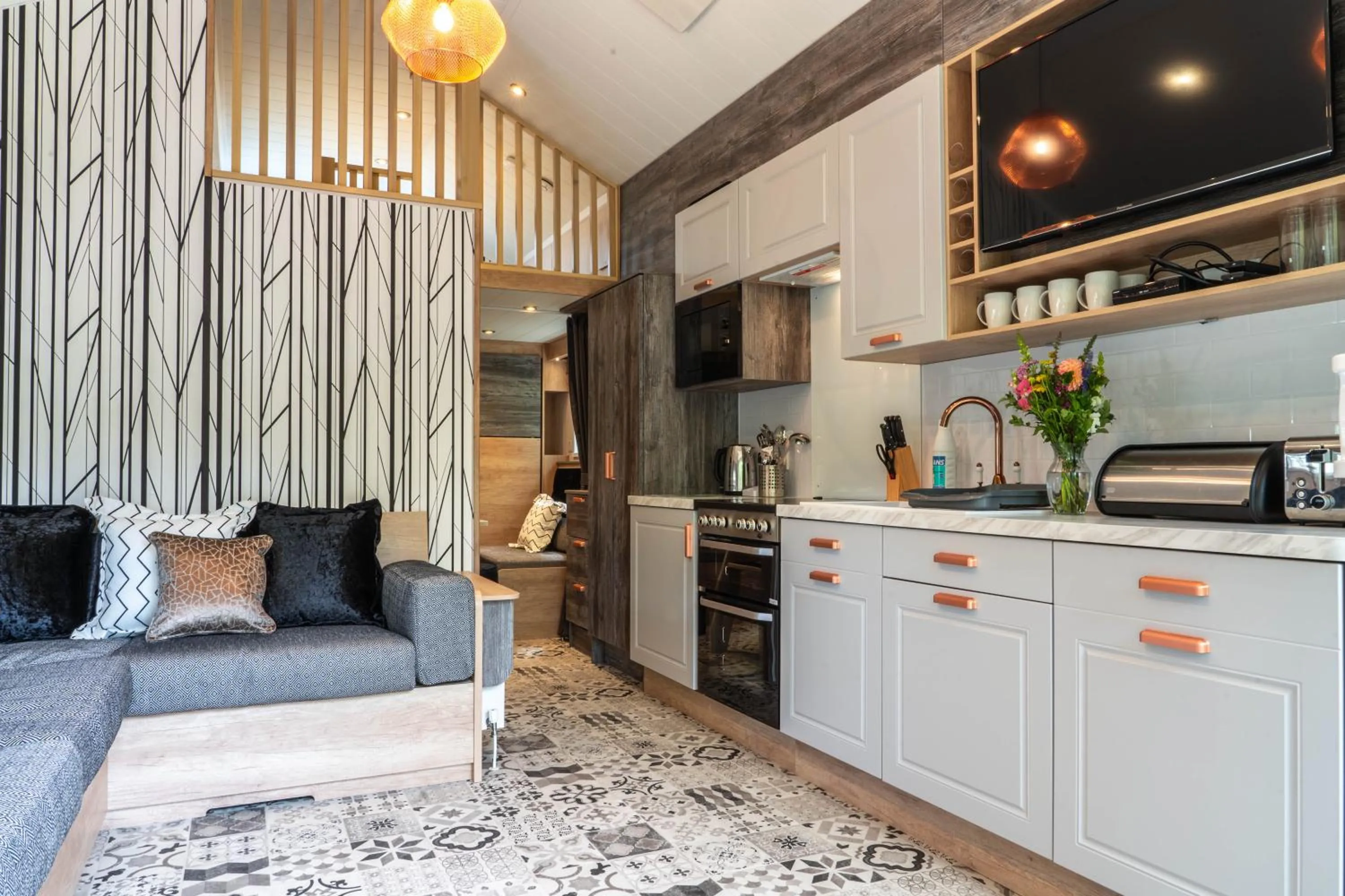 Kitchen or kitchenette in Newby Bridge Country Caravan Park