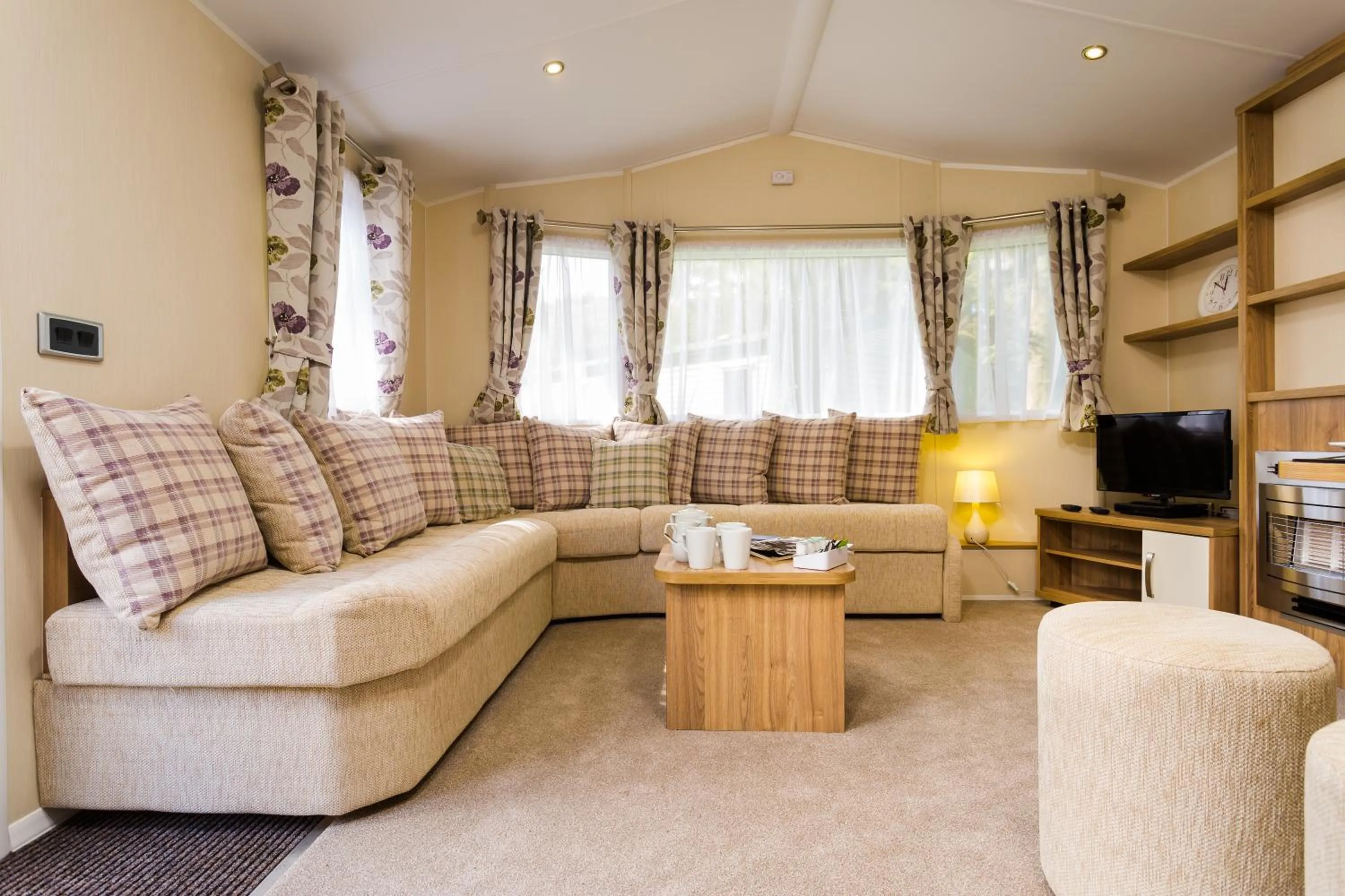 Living room in Newby Bridge Country Caravan Park