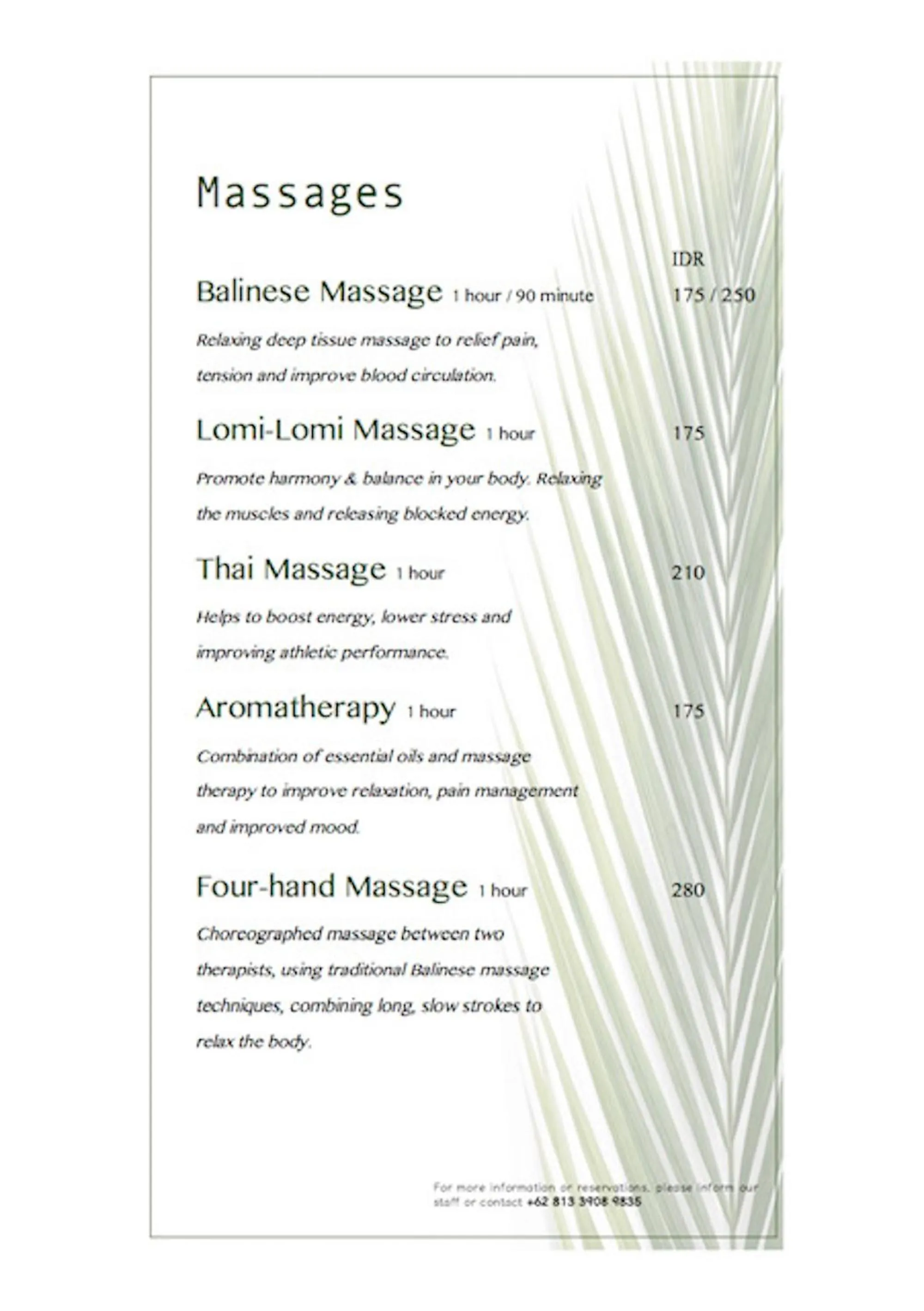 Massage in Jasmina Estate by Villas Direct Bali