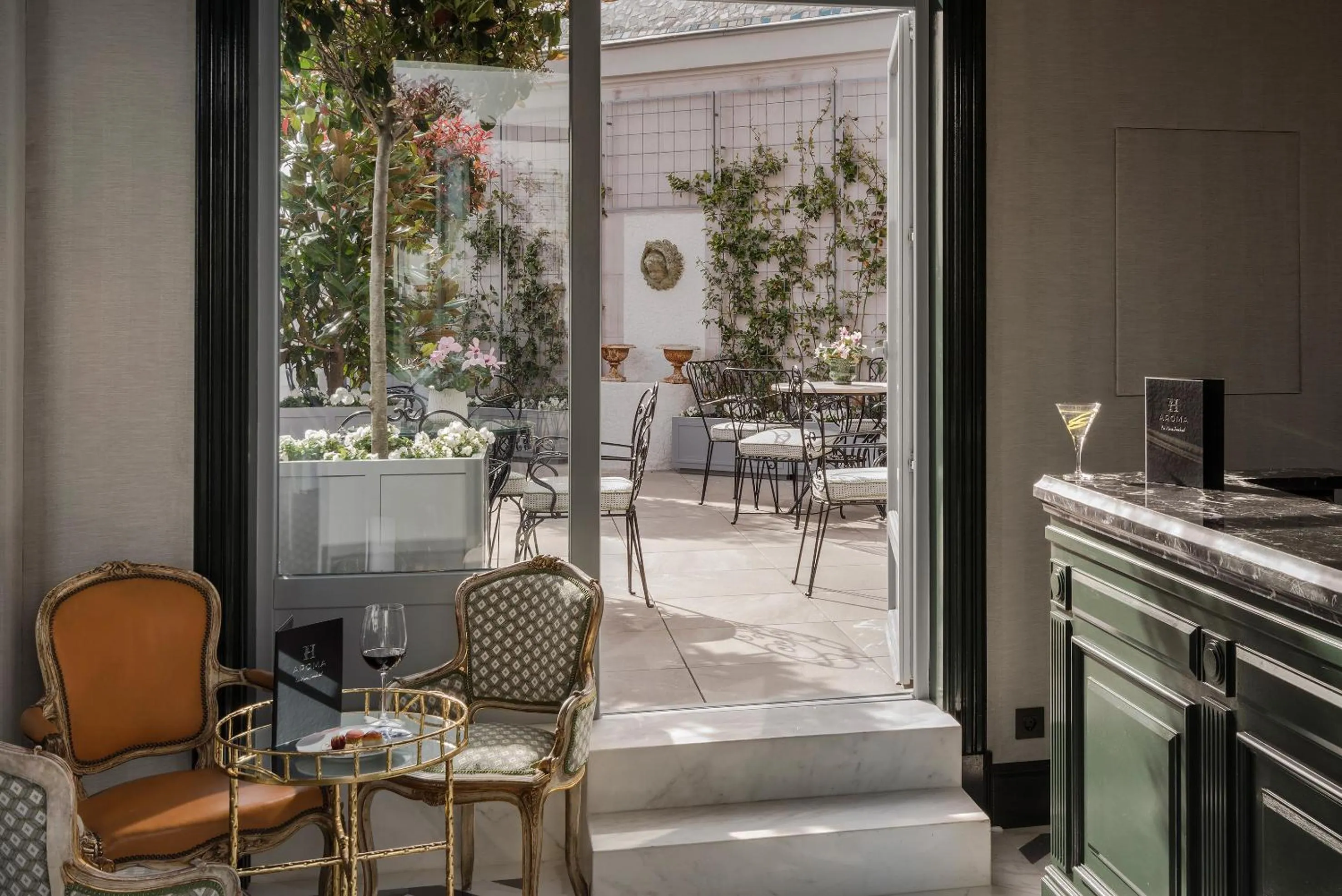 Patio in Relais & Châteaux Heritage Hotel