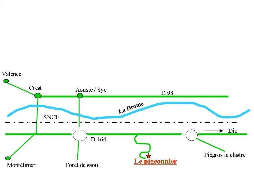 Floor plan in "Le Pigeonnier" chambre d'hôte