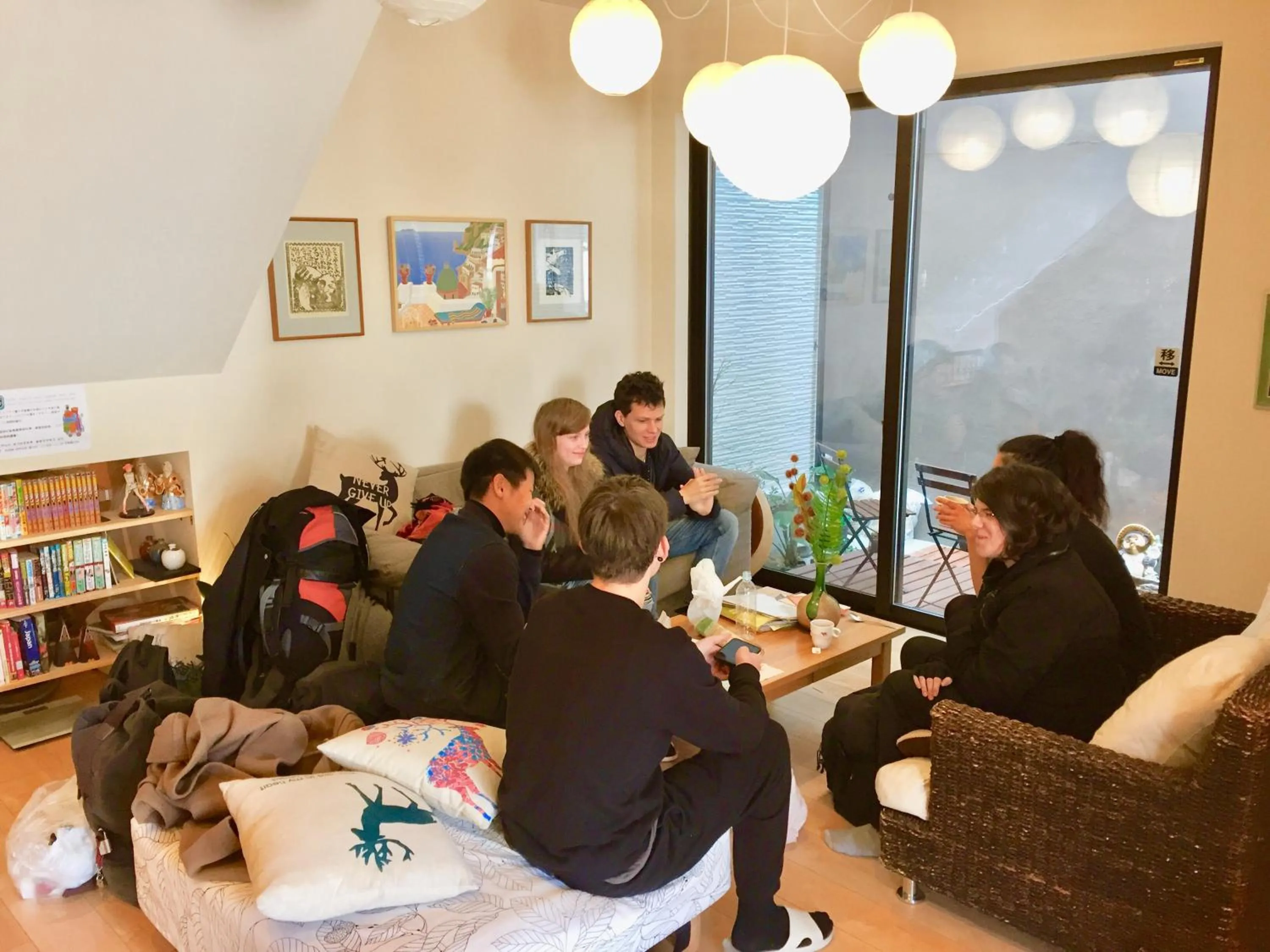 Communal lounge/ TV room in Nara Deer Hostel - Foreigners Only