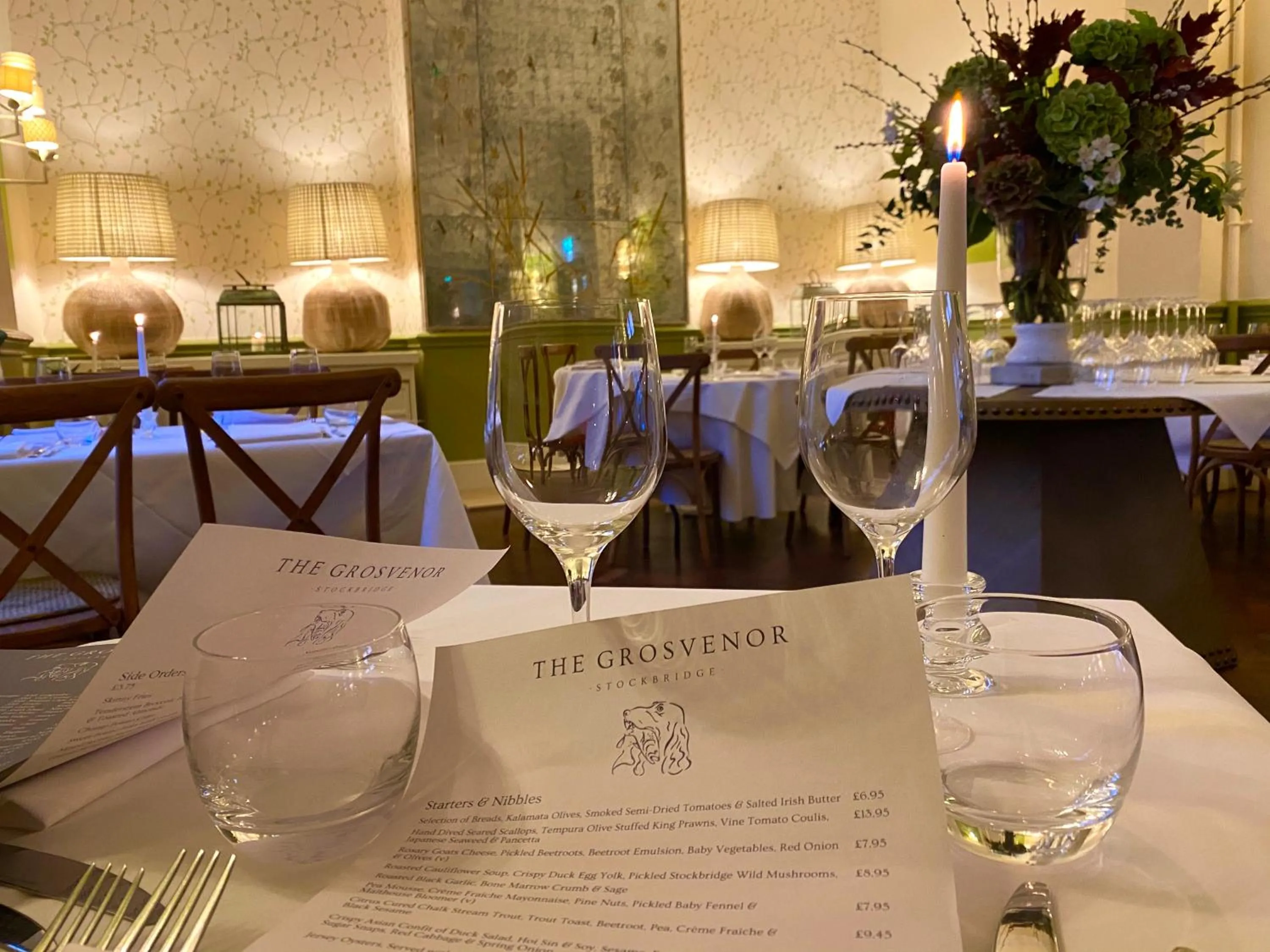 Dining area in The Grosvenor Stockbridge