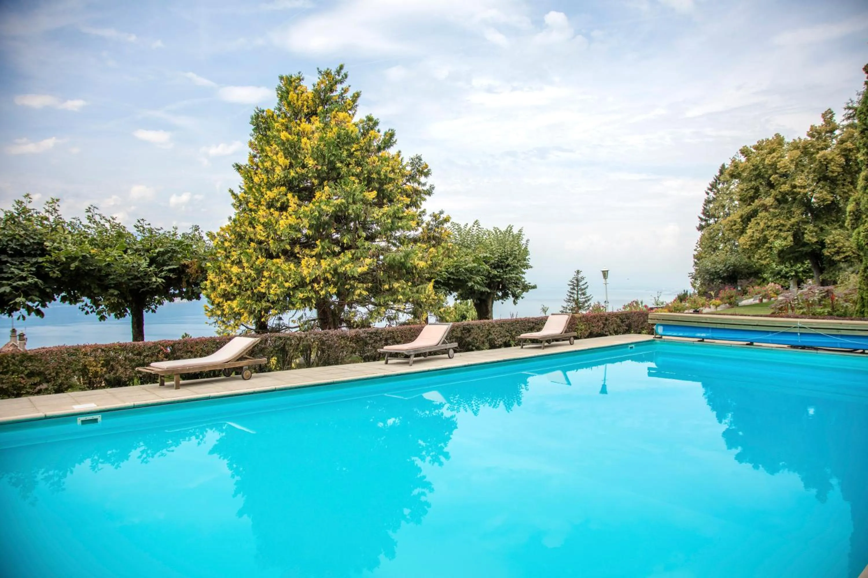 Pool view in Hotel Victoria Glion