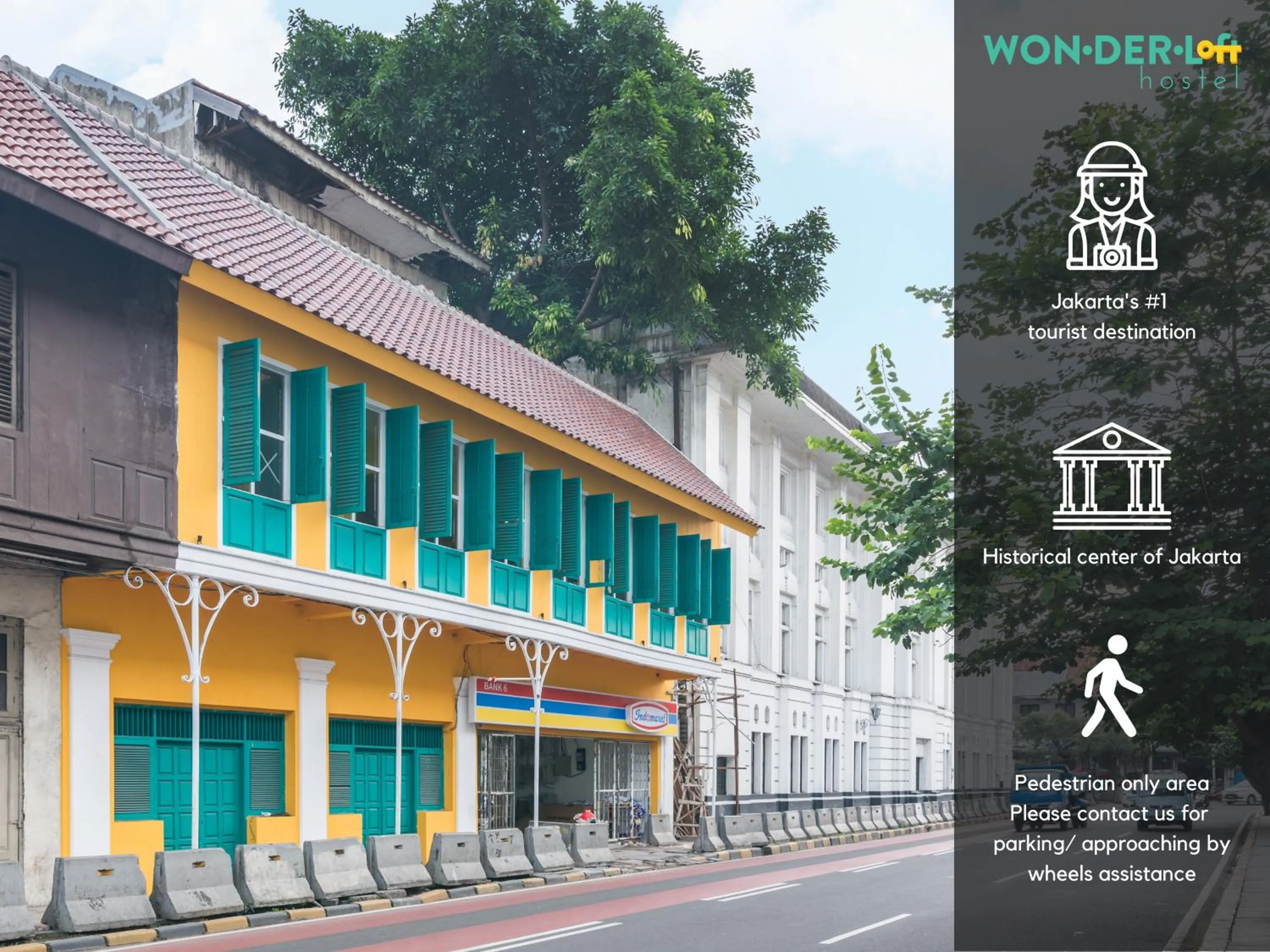 Property building in Wonderloft Hostel Kota Tua