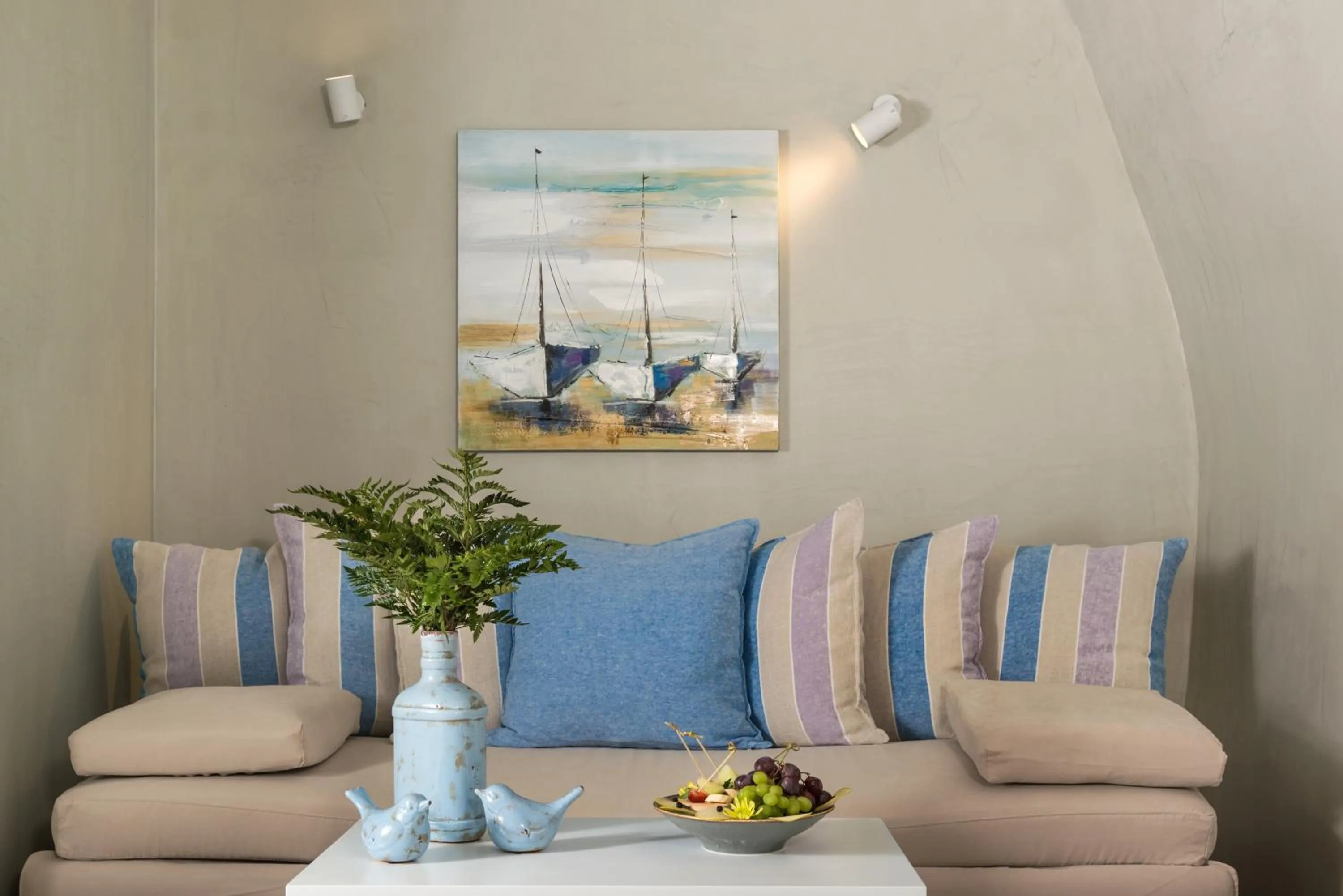 Seating area in Mythical Blue Luxury Suites