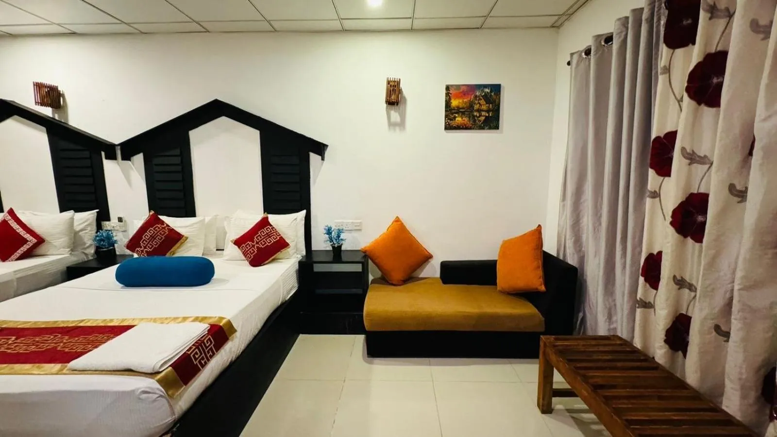 Seating area, Bed in Sunshine Resort & Spa Sigiriya