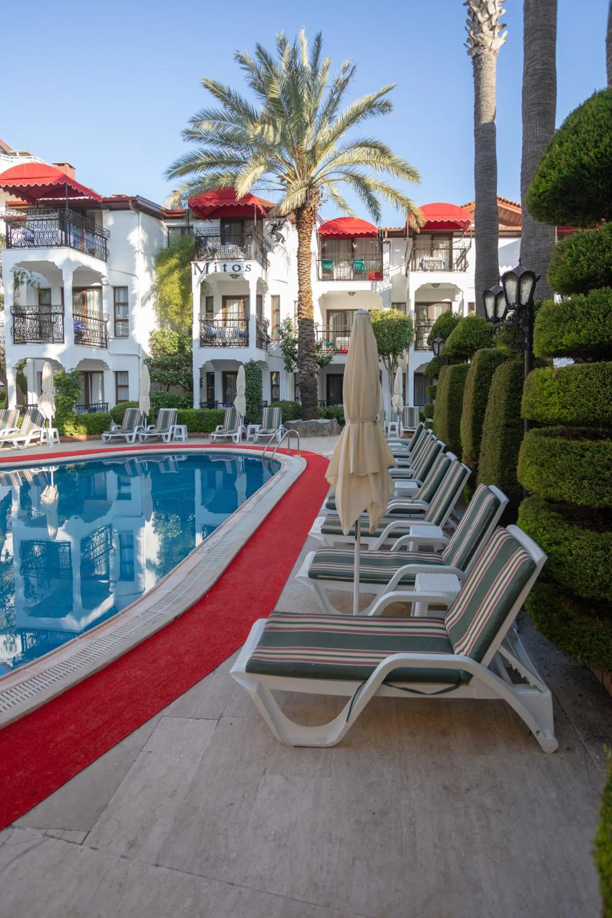 Pool view in Mitos Apartments