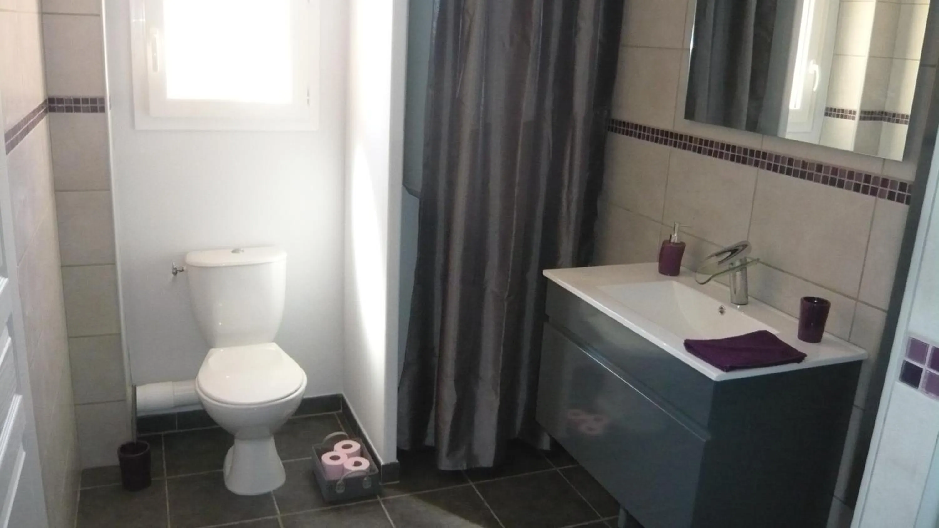 Bathroom in Chambres d'hôtes, B&B climatisées LA BORRELLIENNE