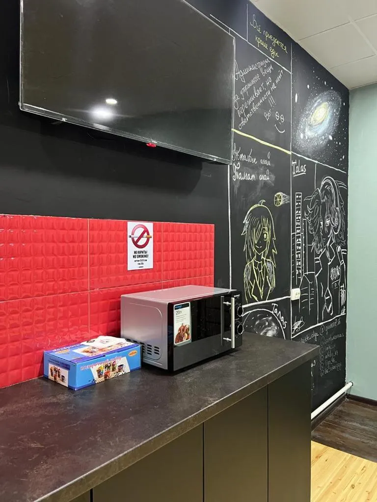 Kitchen or kitchenette in Salut Hotel