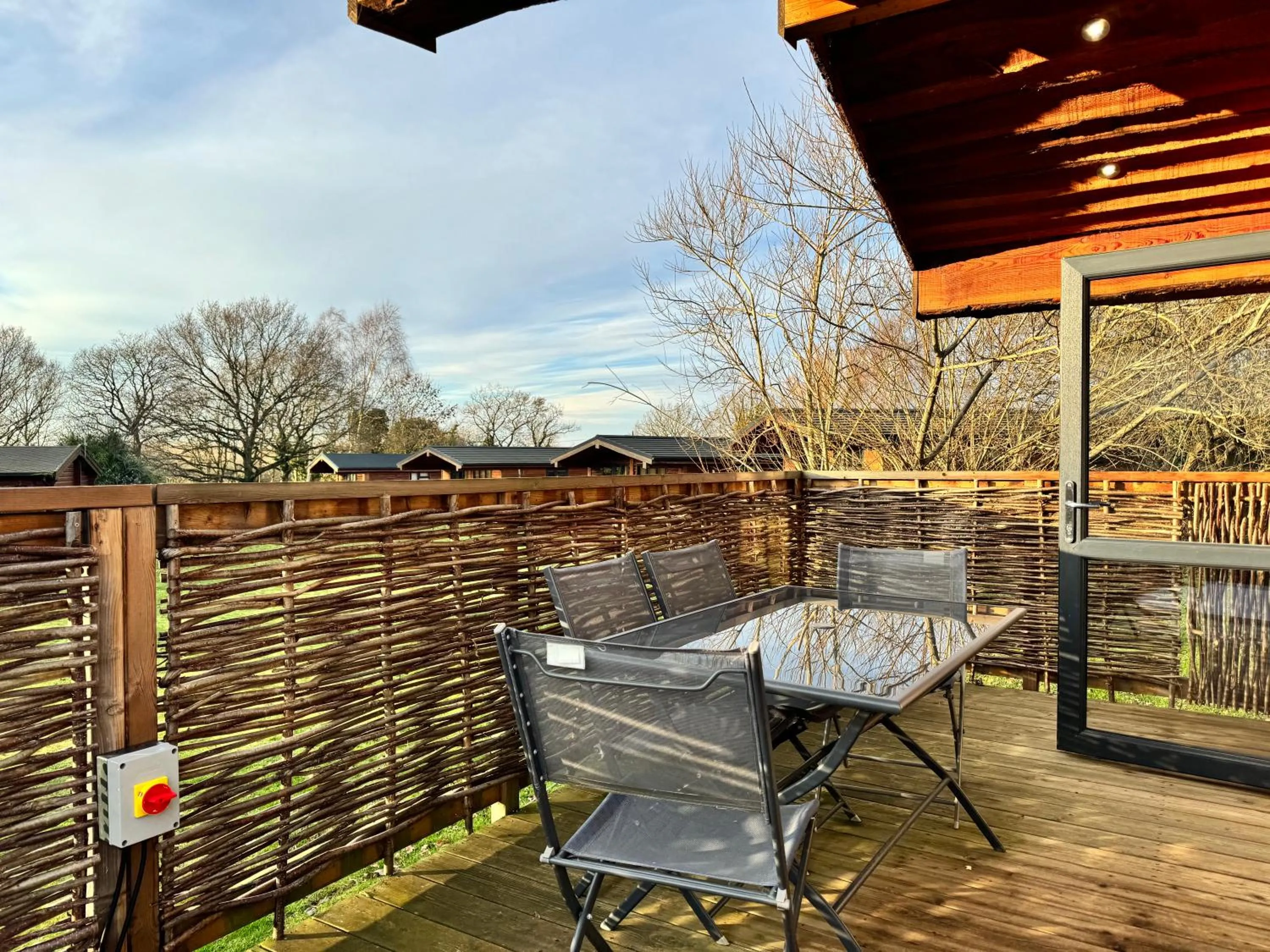Balcony/Terrace in Woodlakes Park By Liv Retreats