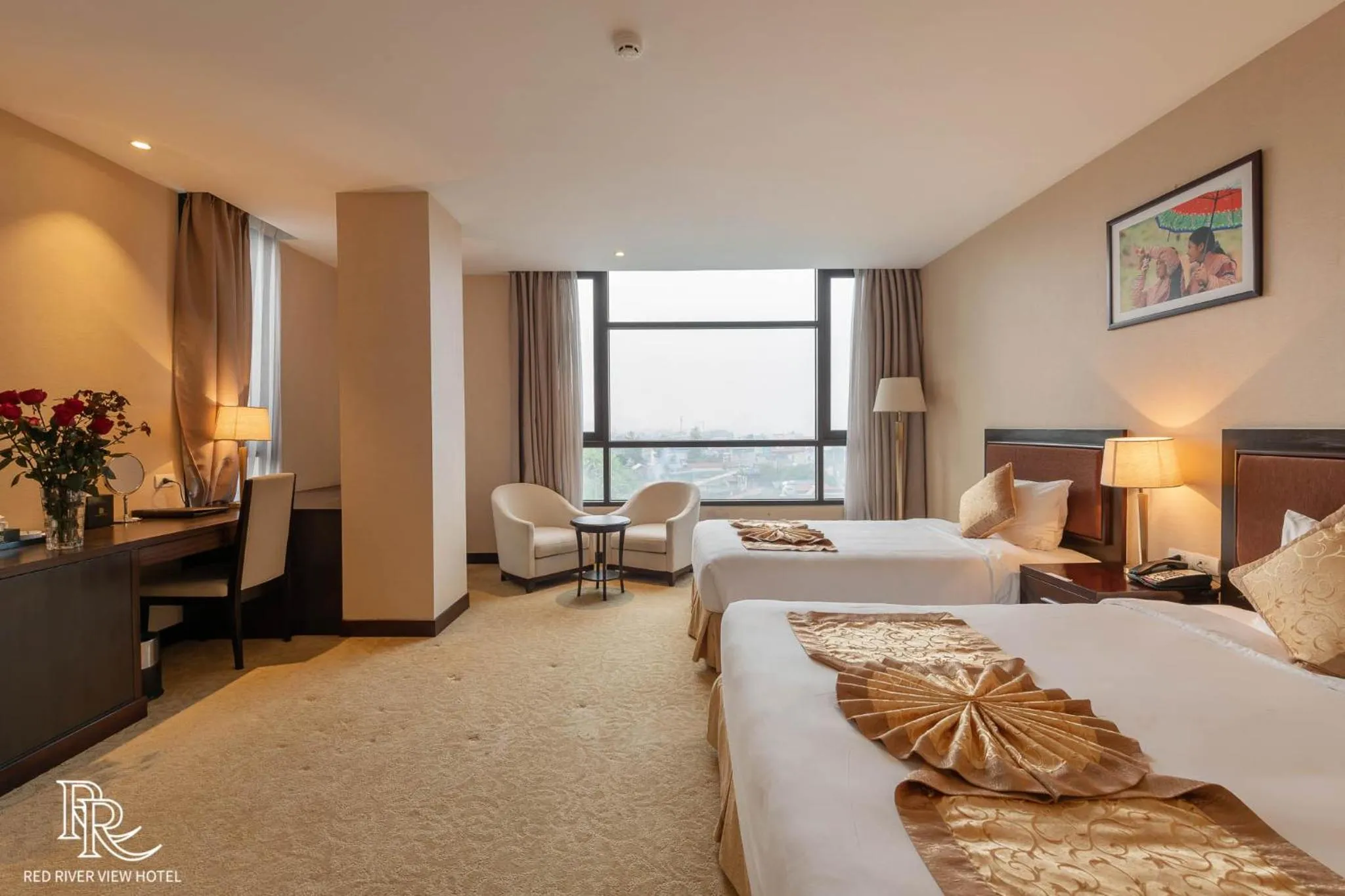 Bedroom, Bed in Red River View Hotel