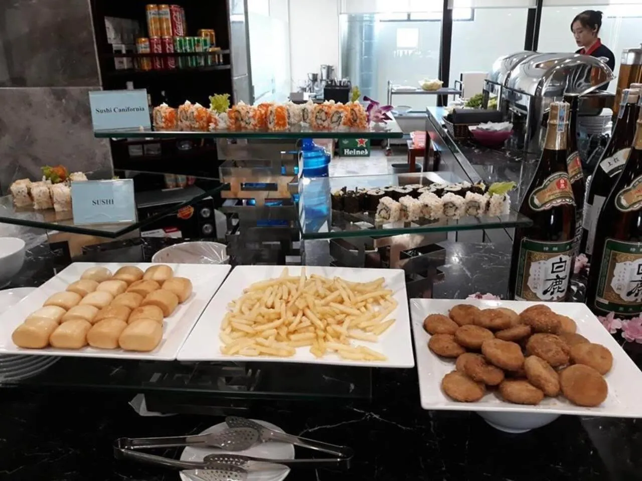 Buffet breakfast in Red River View Hotel