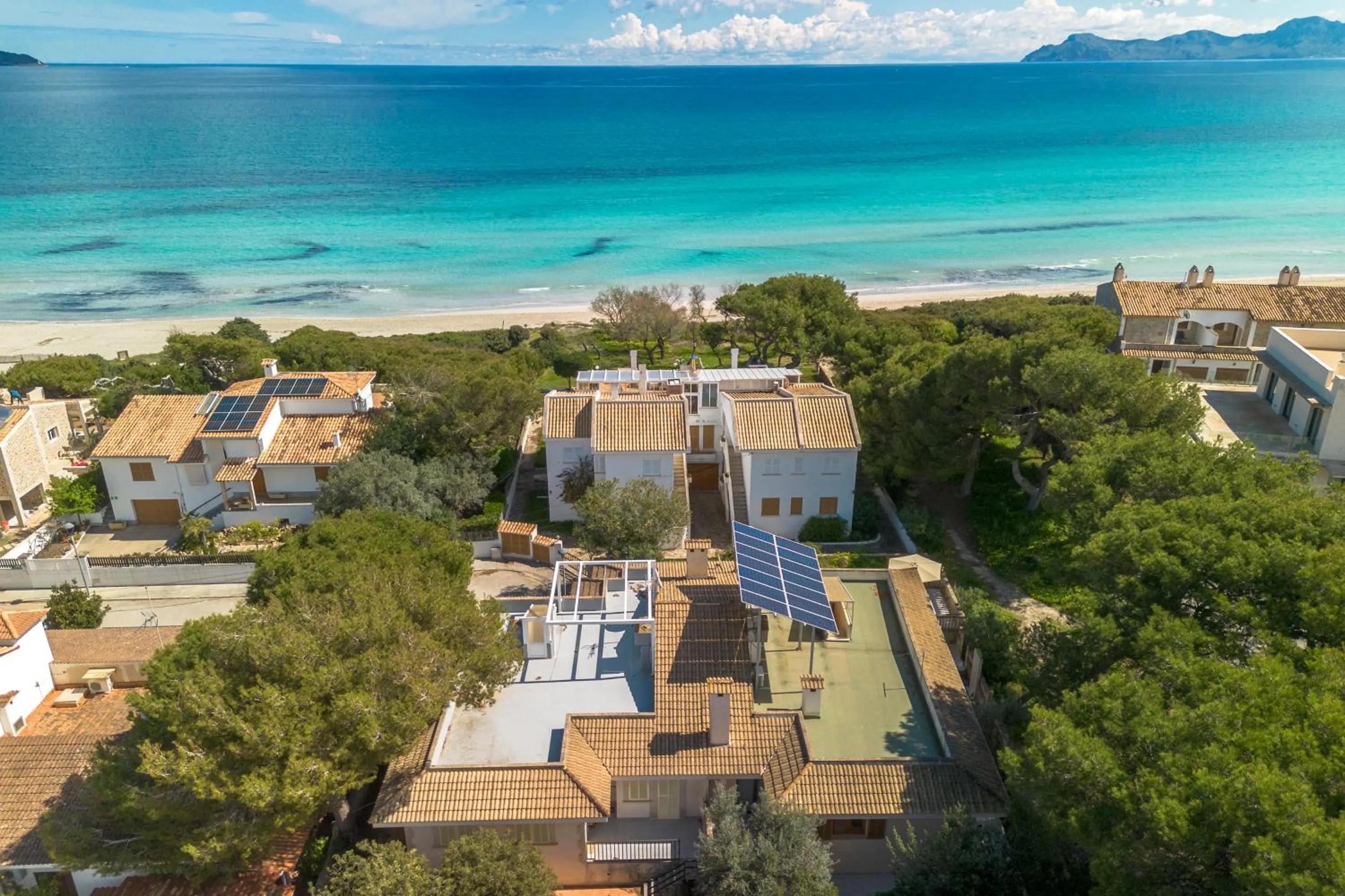 Bird's eye view in Villa Can Canta Natura Park House at Platja de Muro Beach