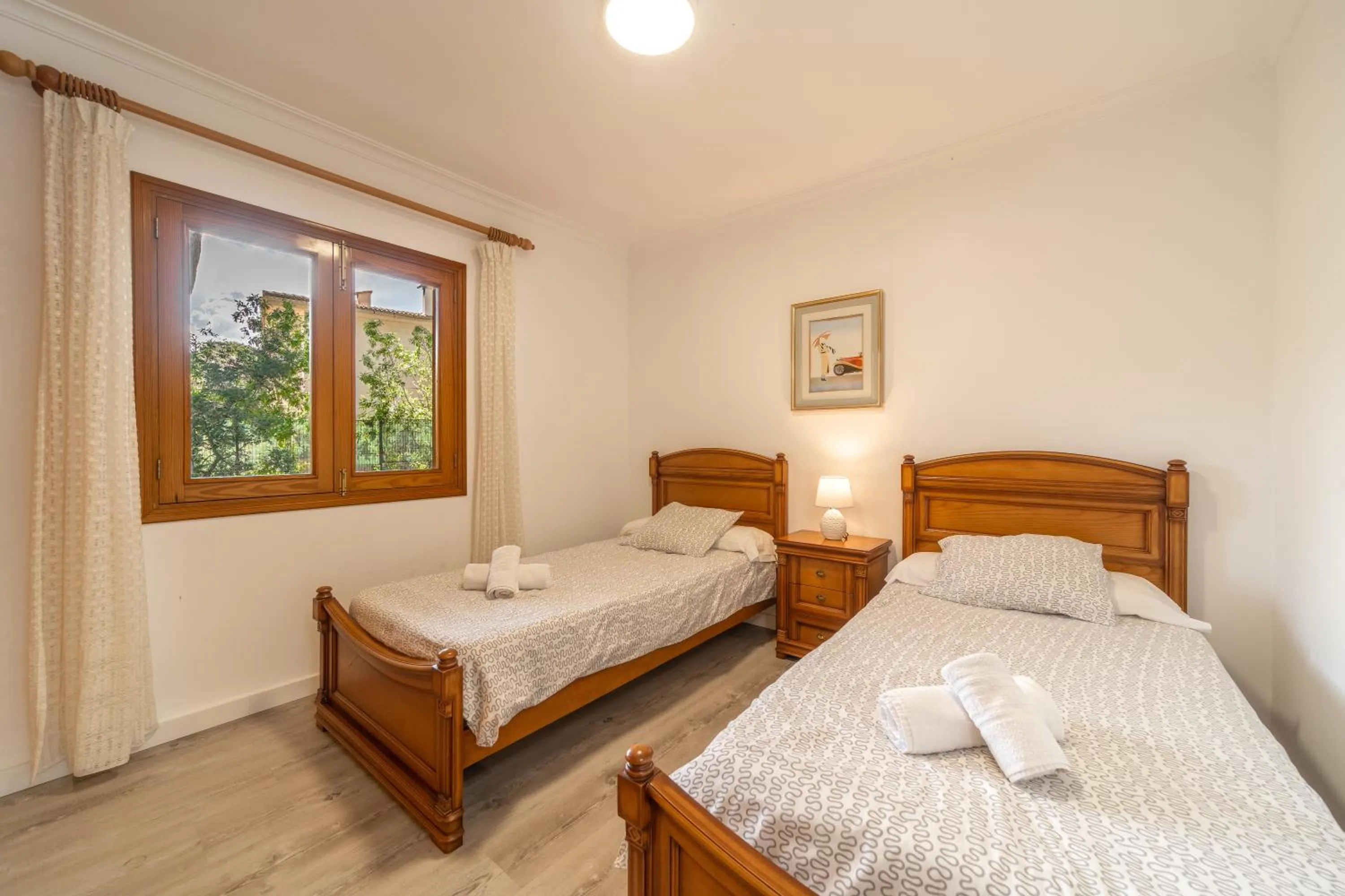 Bed in Villa Can Canta Natura Park House at Platja de Muro Beach