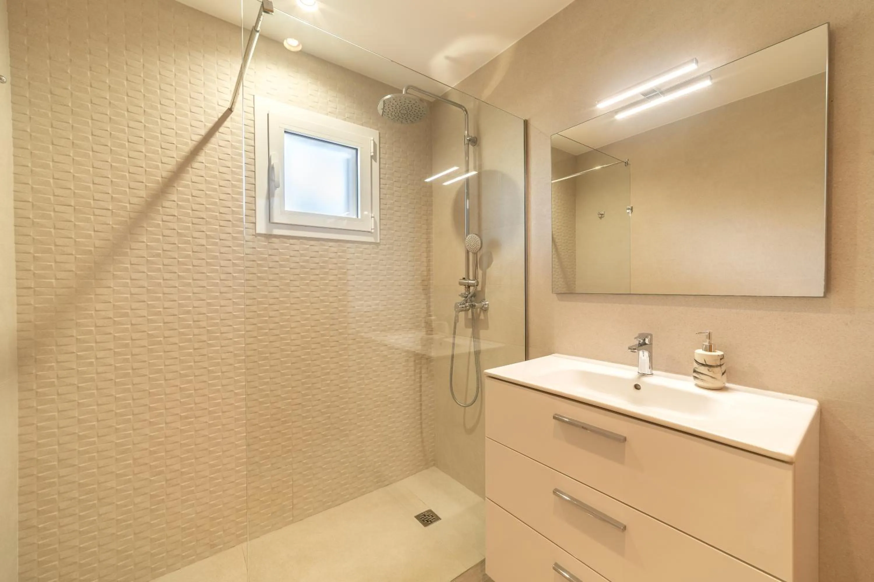 Bathroom in Villa Can Canta Natura Park House at Platja de Muro Beach