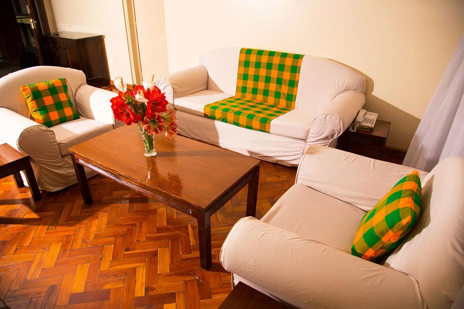 Seating area in Njema Court Apartment