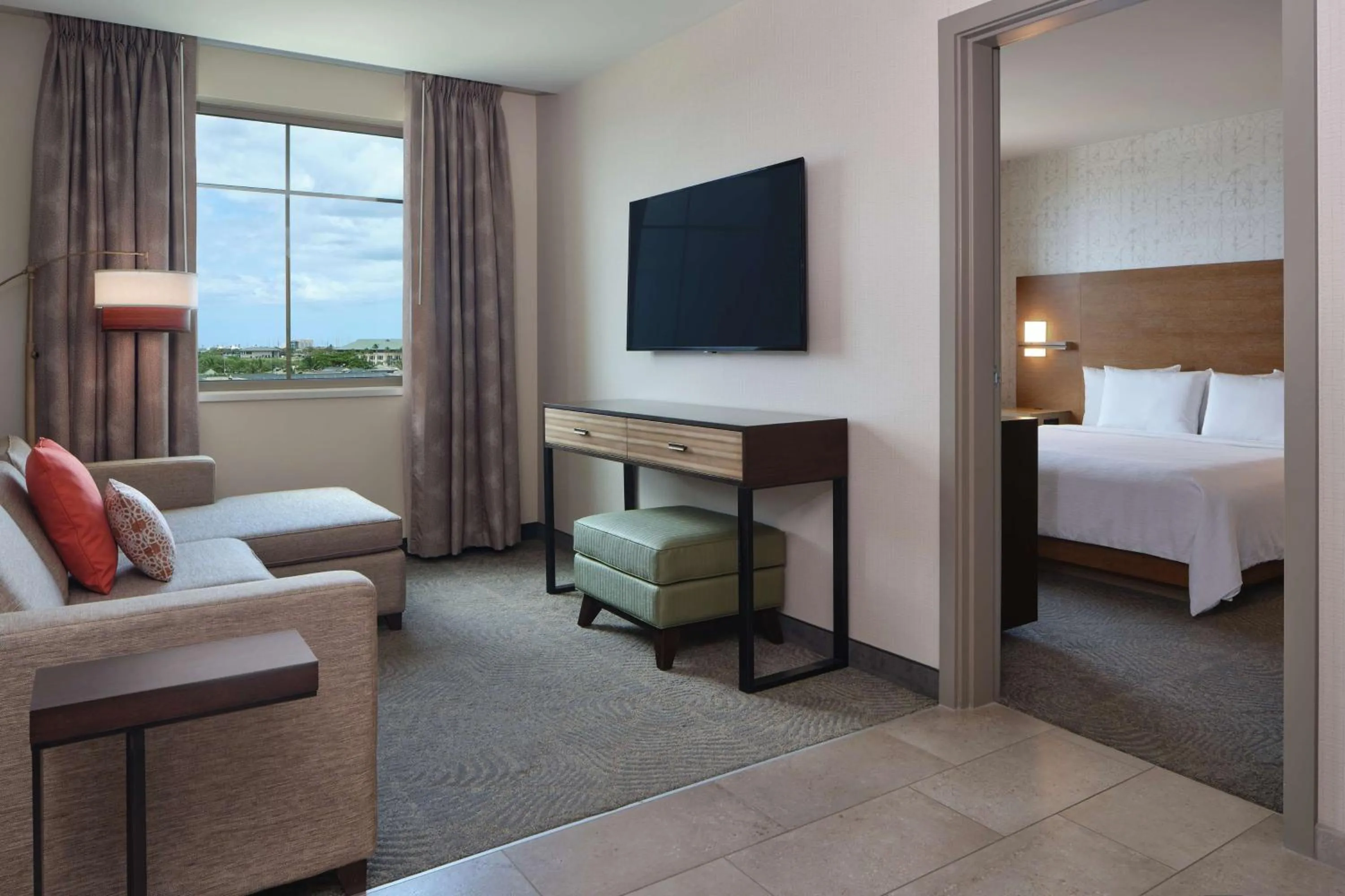 Living room, Bed in Embassy Suites By Hilton Oahu Kapolei - FREE Breakfast