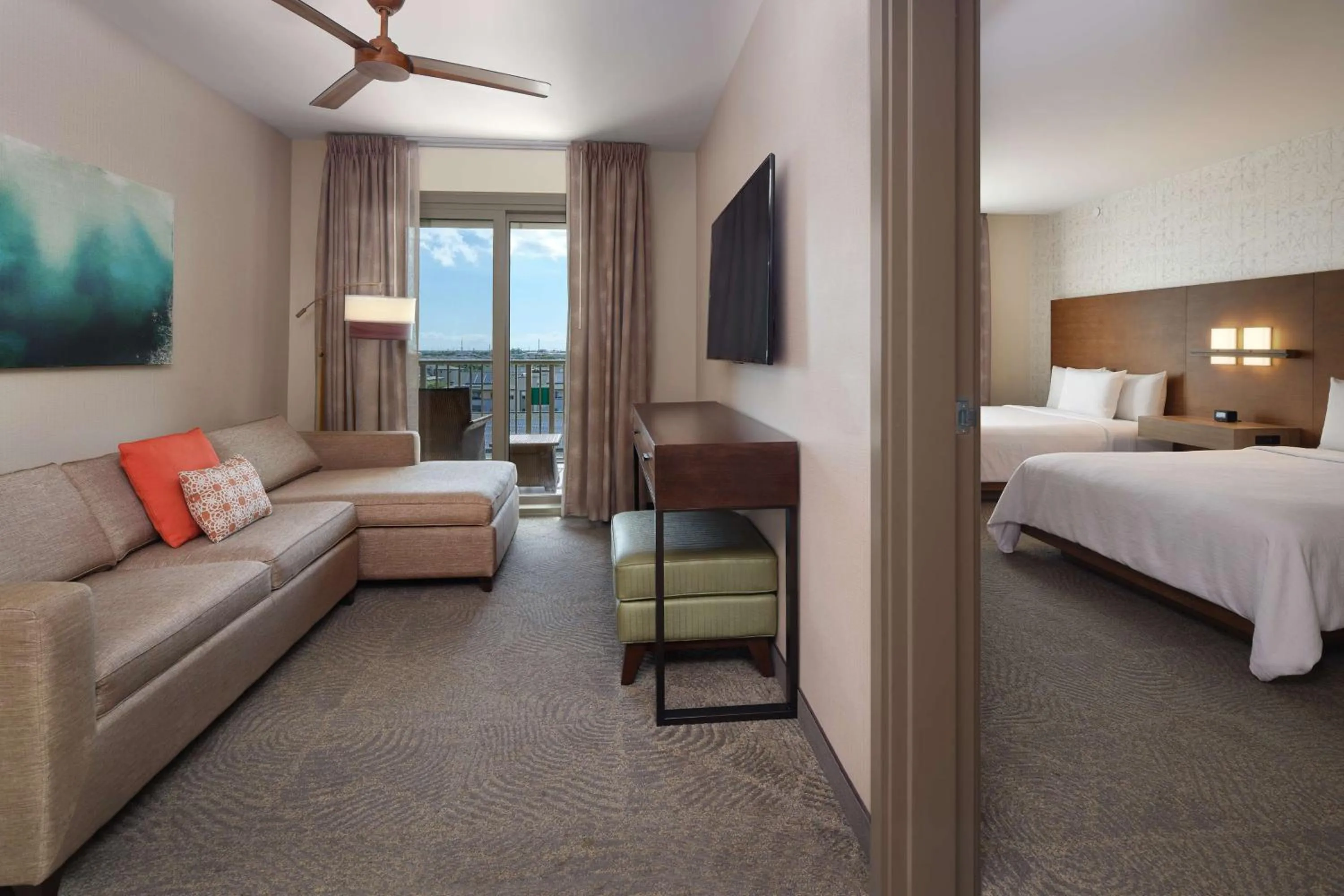 Living room, Bed in Embassy Suites By Hilton Oahu Kapolei - FREE Breakfast