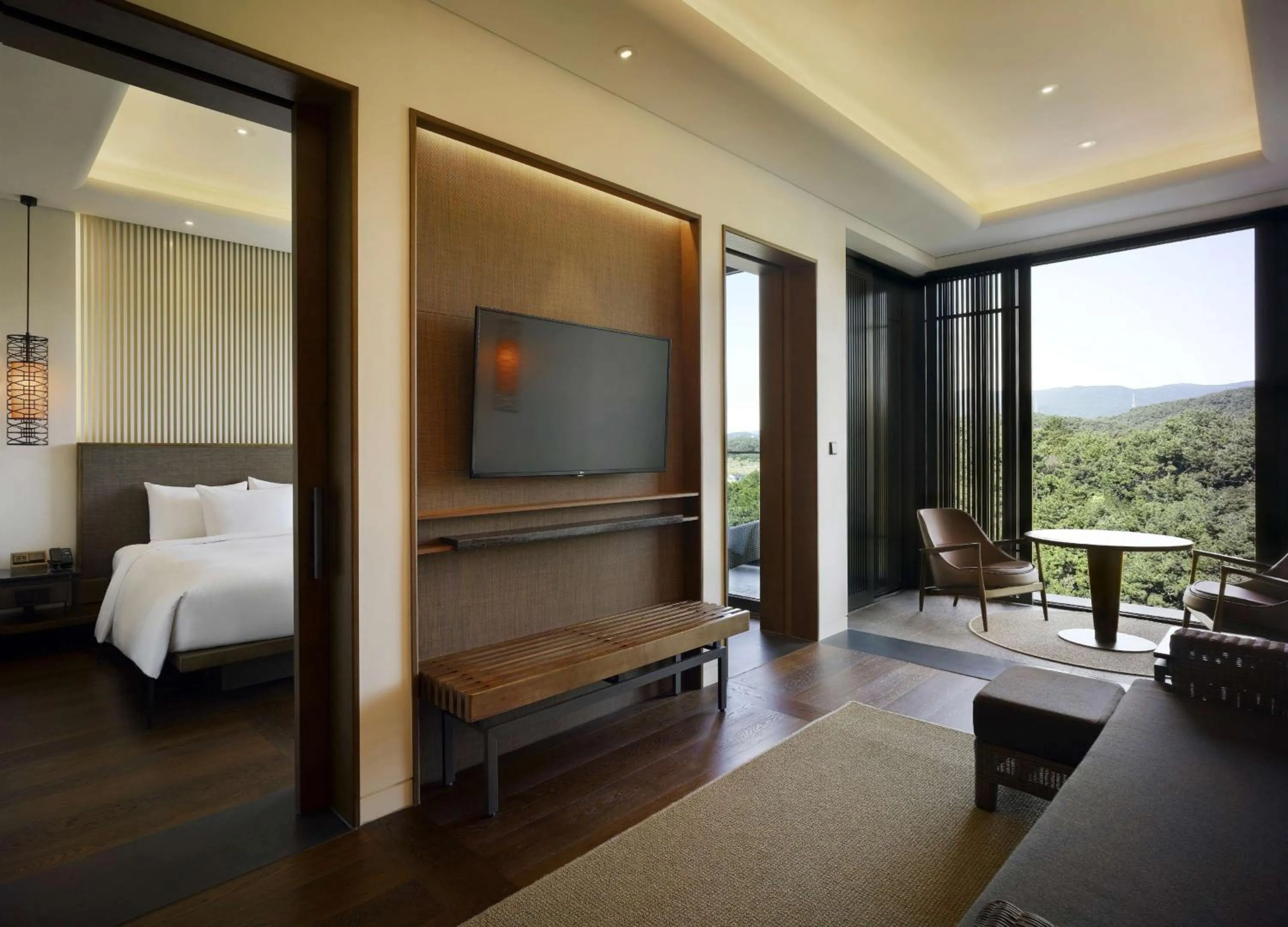 Living room, Bed in Hilton Busan Korea Republic of South