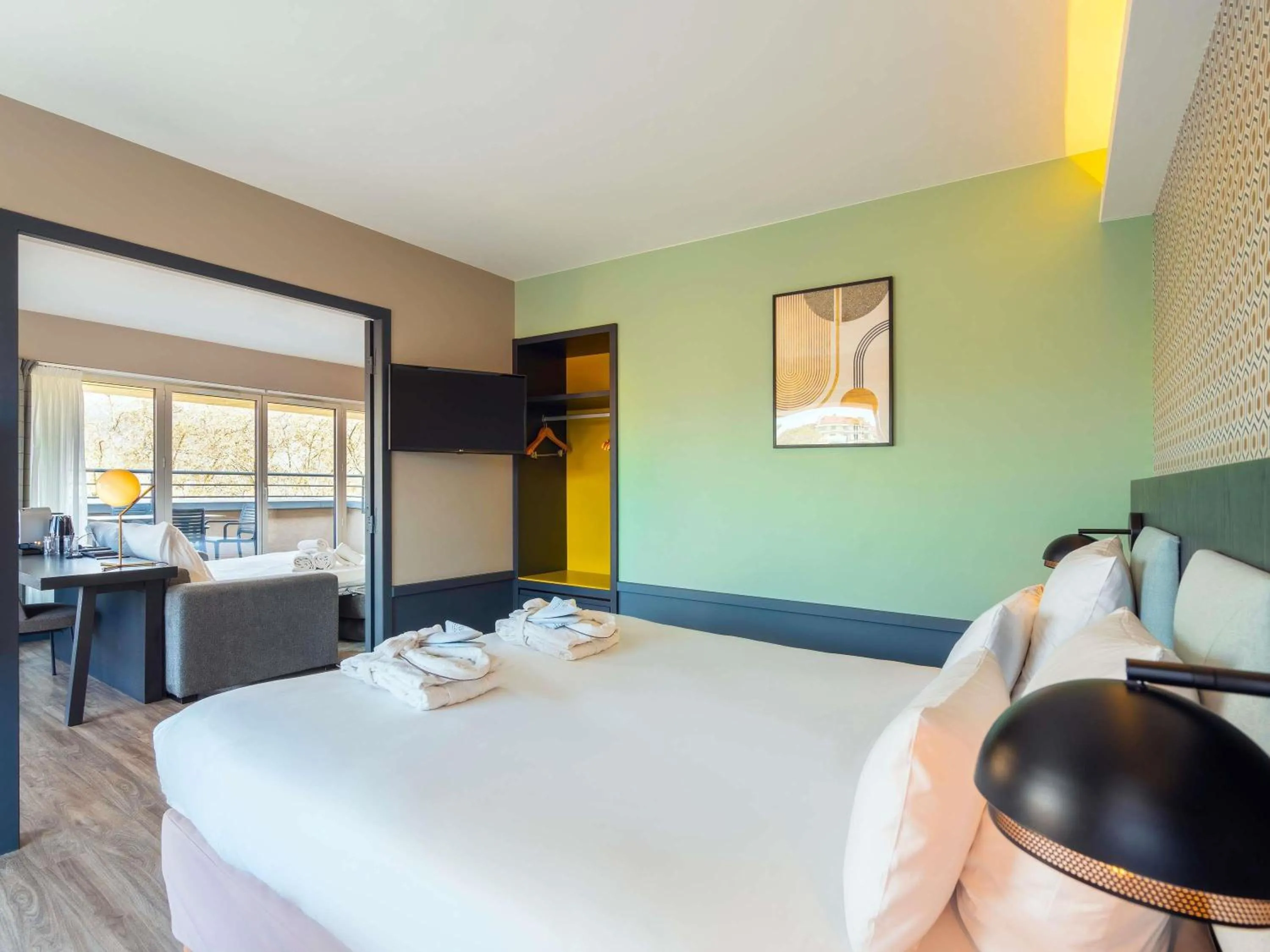 Bedroom, Bed in Le Splendid Hotel Lac D'Annecy - Handwritten Collection