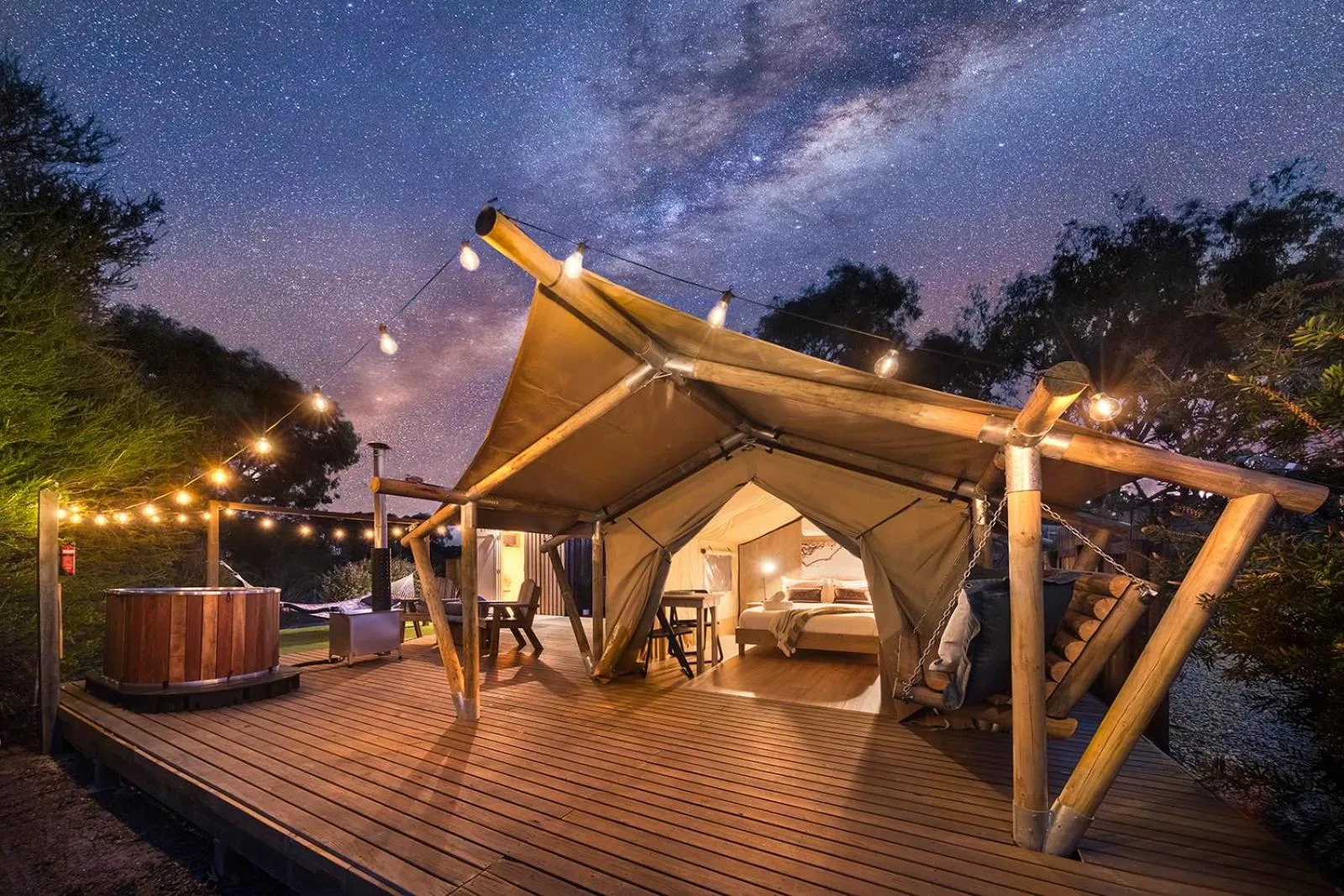 Patio in Scamander Sanctuary Holiday Park