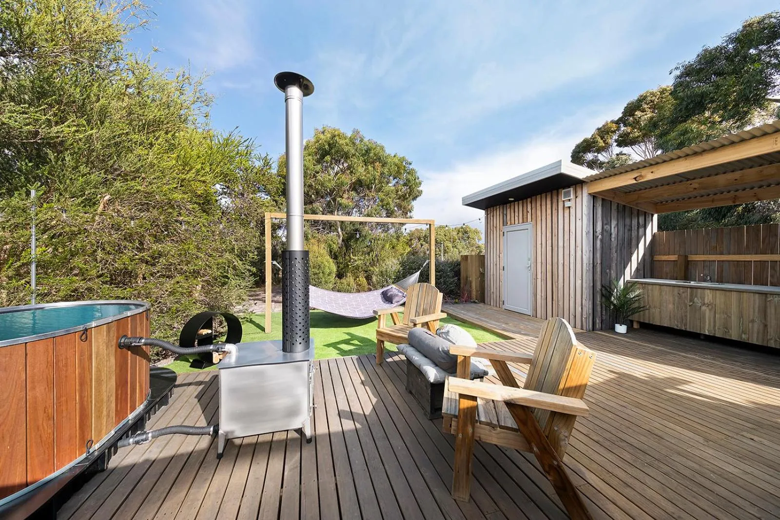 Patio in Scamander Sanctuary Holiday Park