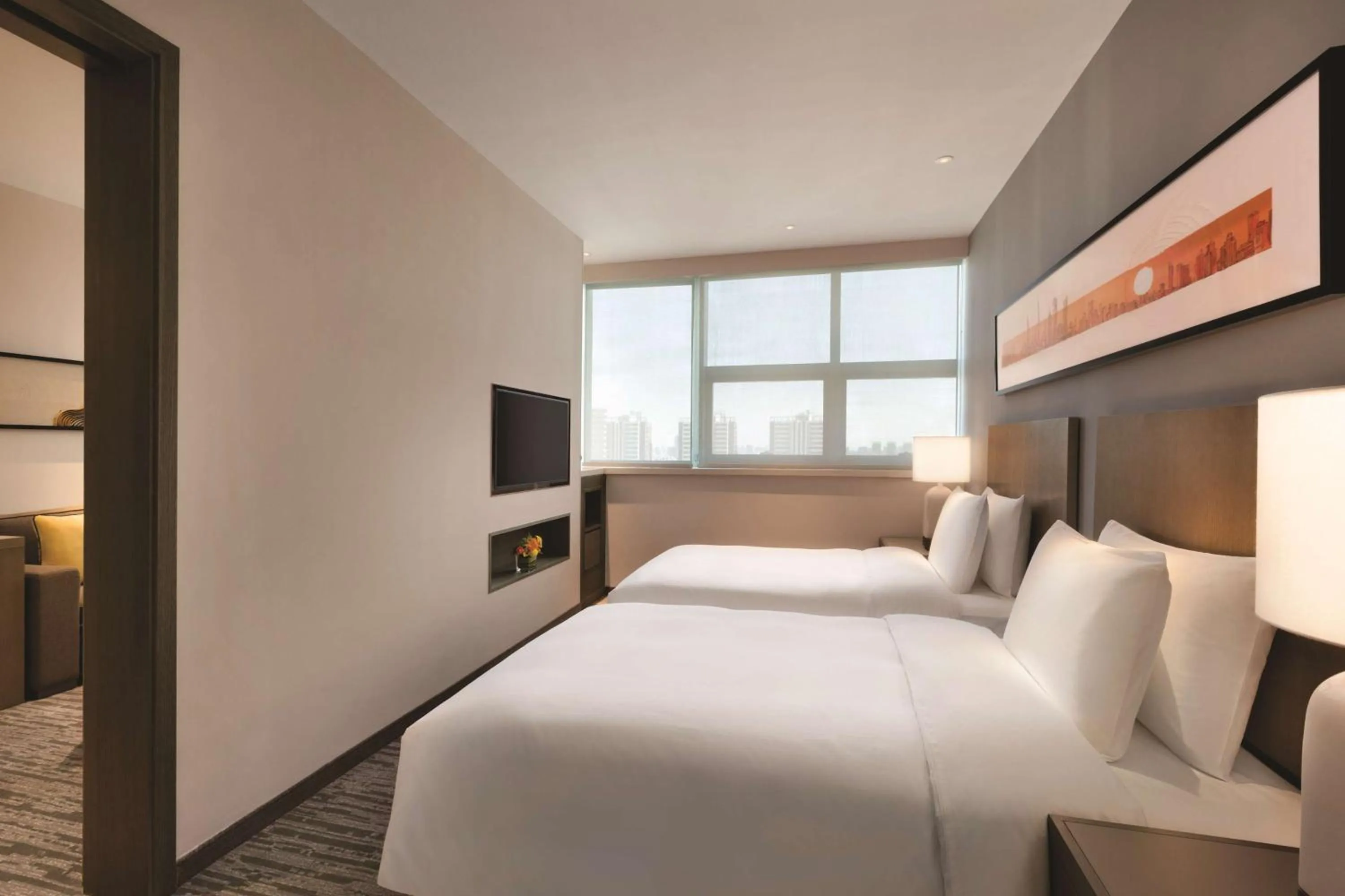 Photo of the whole room, Bed in Hyatt House Yinchuan Yuecaicheng