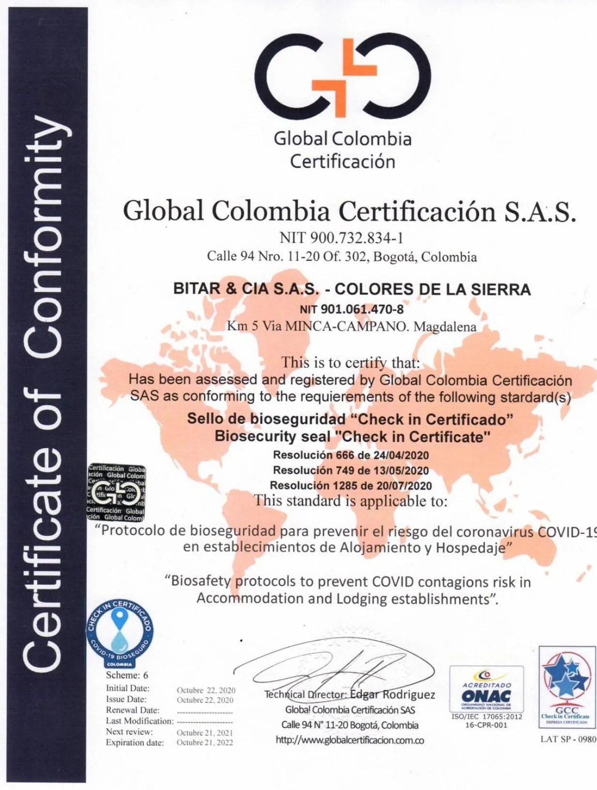 Logo/Certificate/Sign in Colores de la Sierra