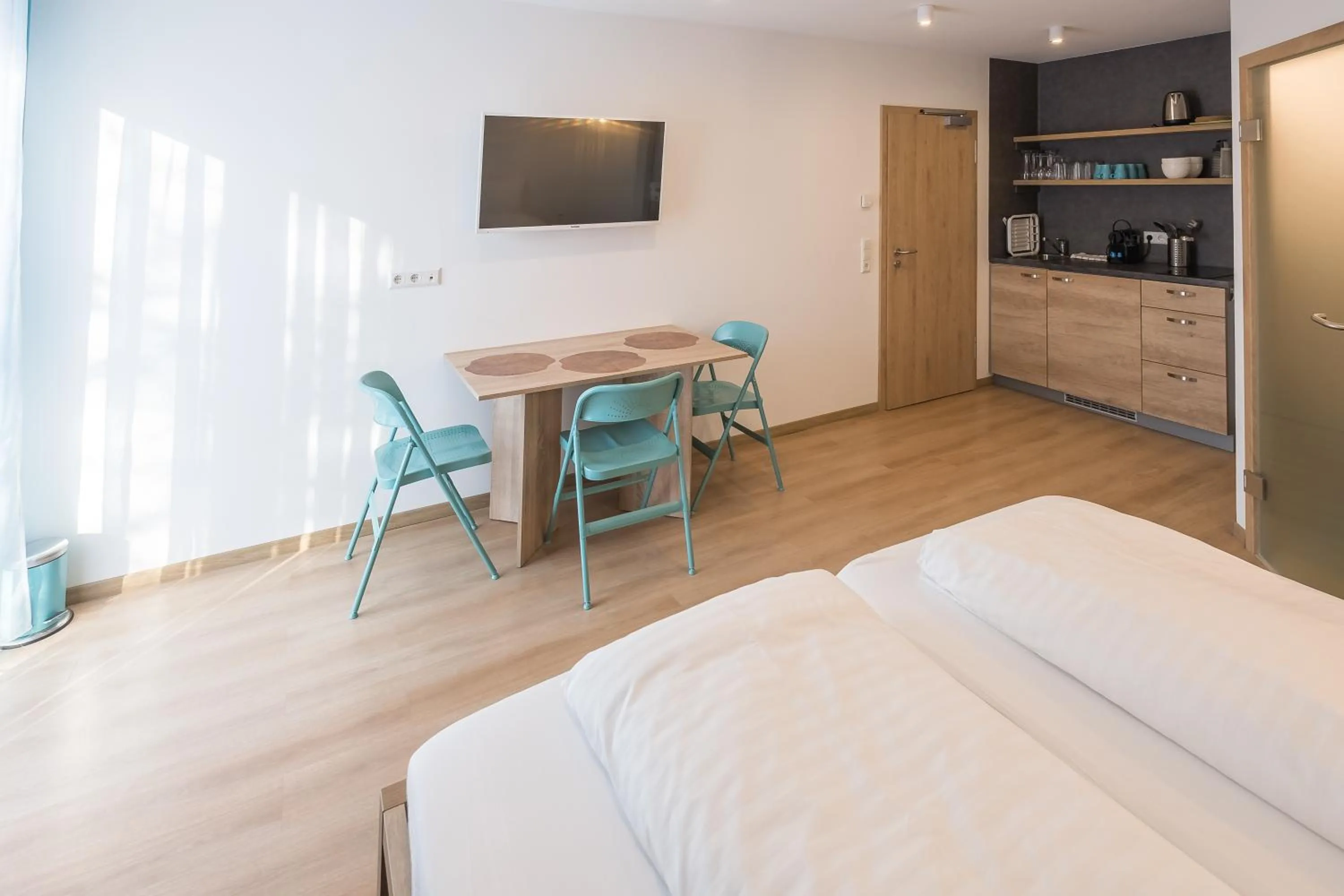 Kitchen or kitchenette, Bed in Pension Breitenauer See