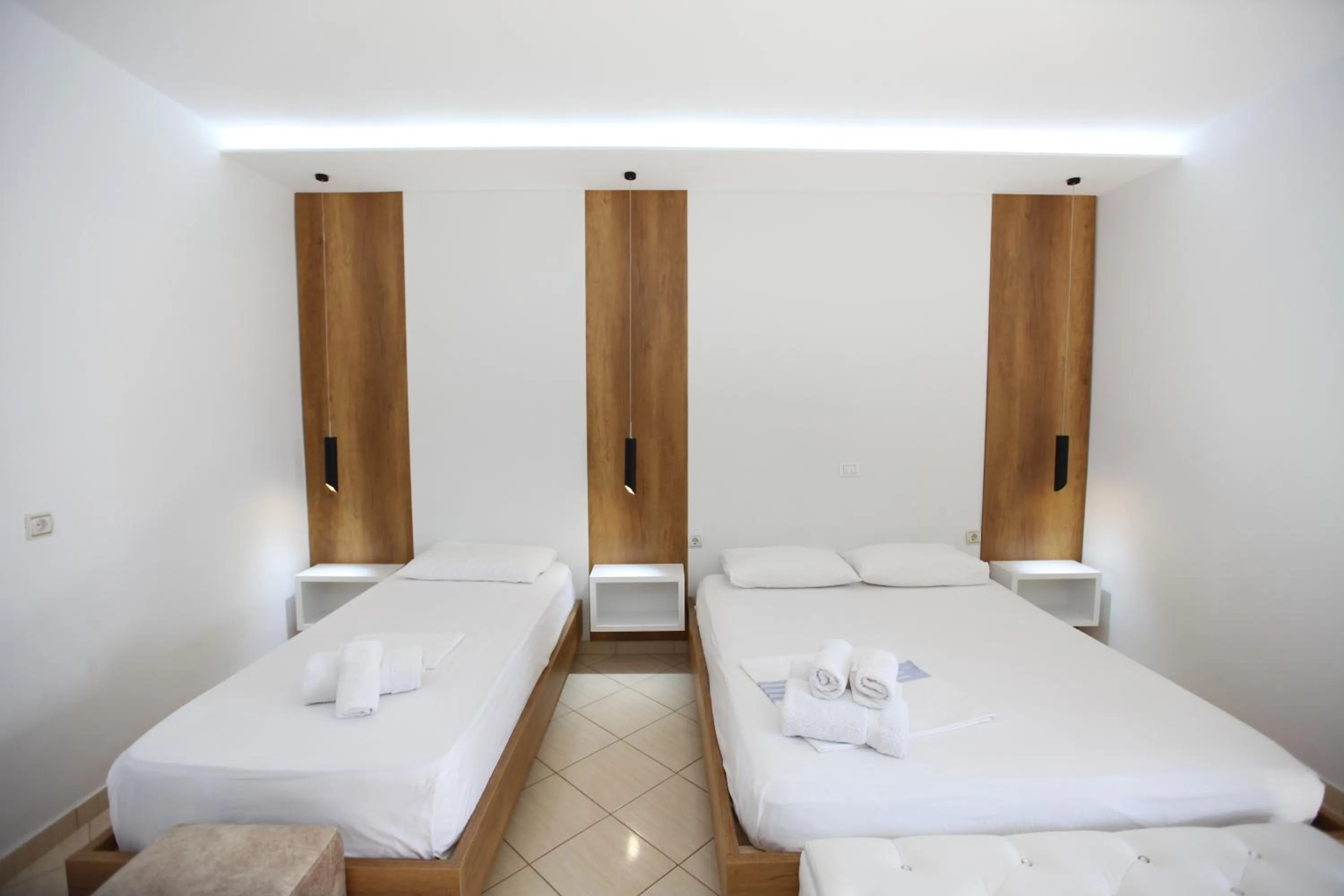 Bed in Ksamil Central Park Hotel