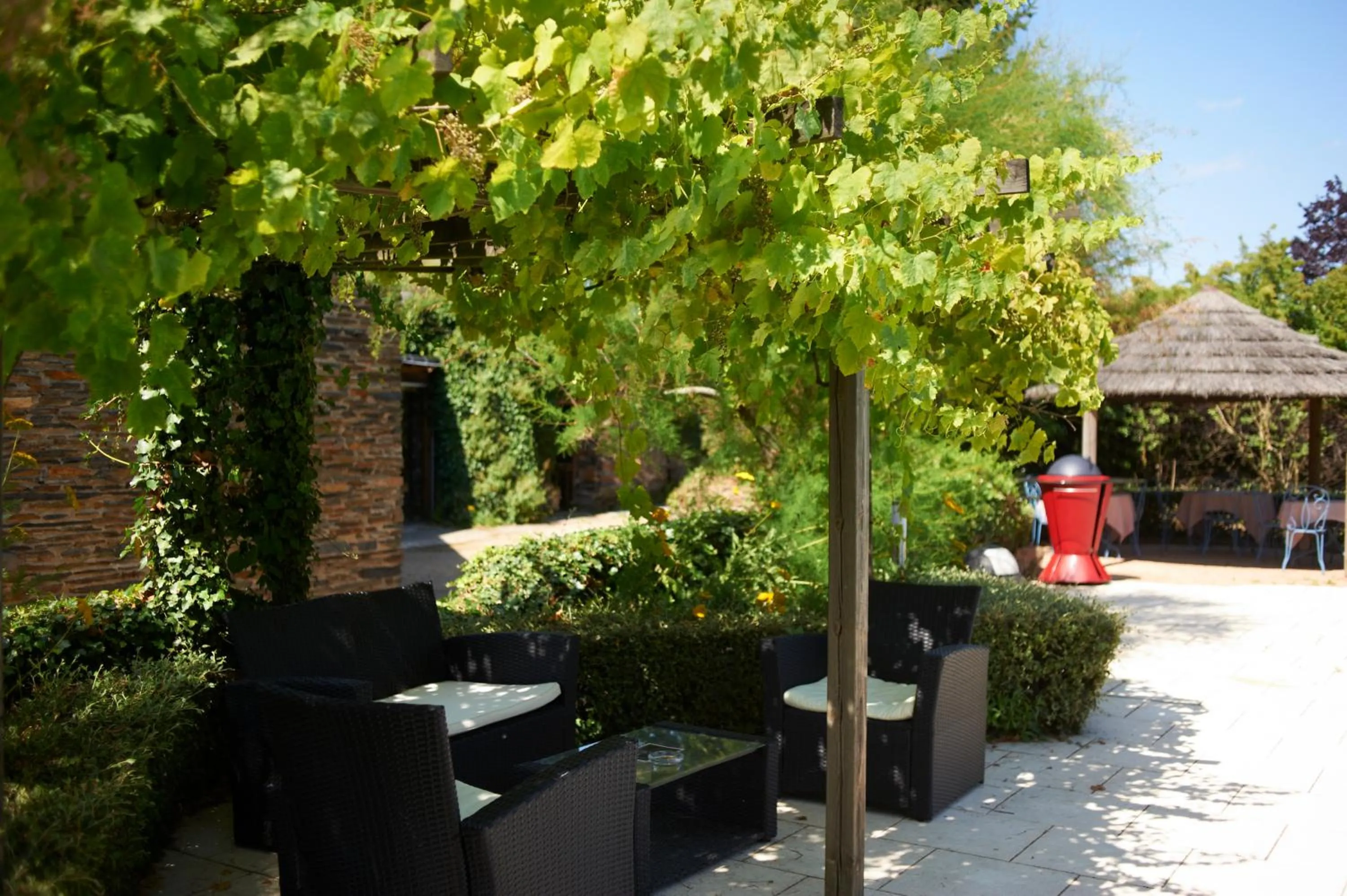 Patio in Logis Hôtel Domaine du Moulin Cavier - Restaurants & Spa