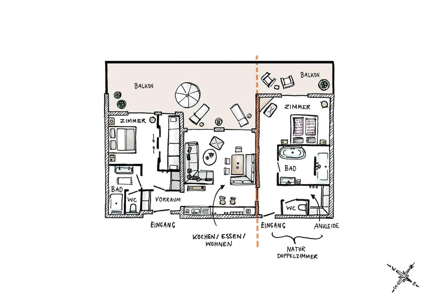 Photo of the whole room in Kaiserlodge