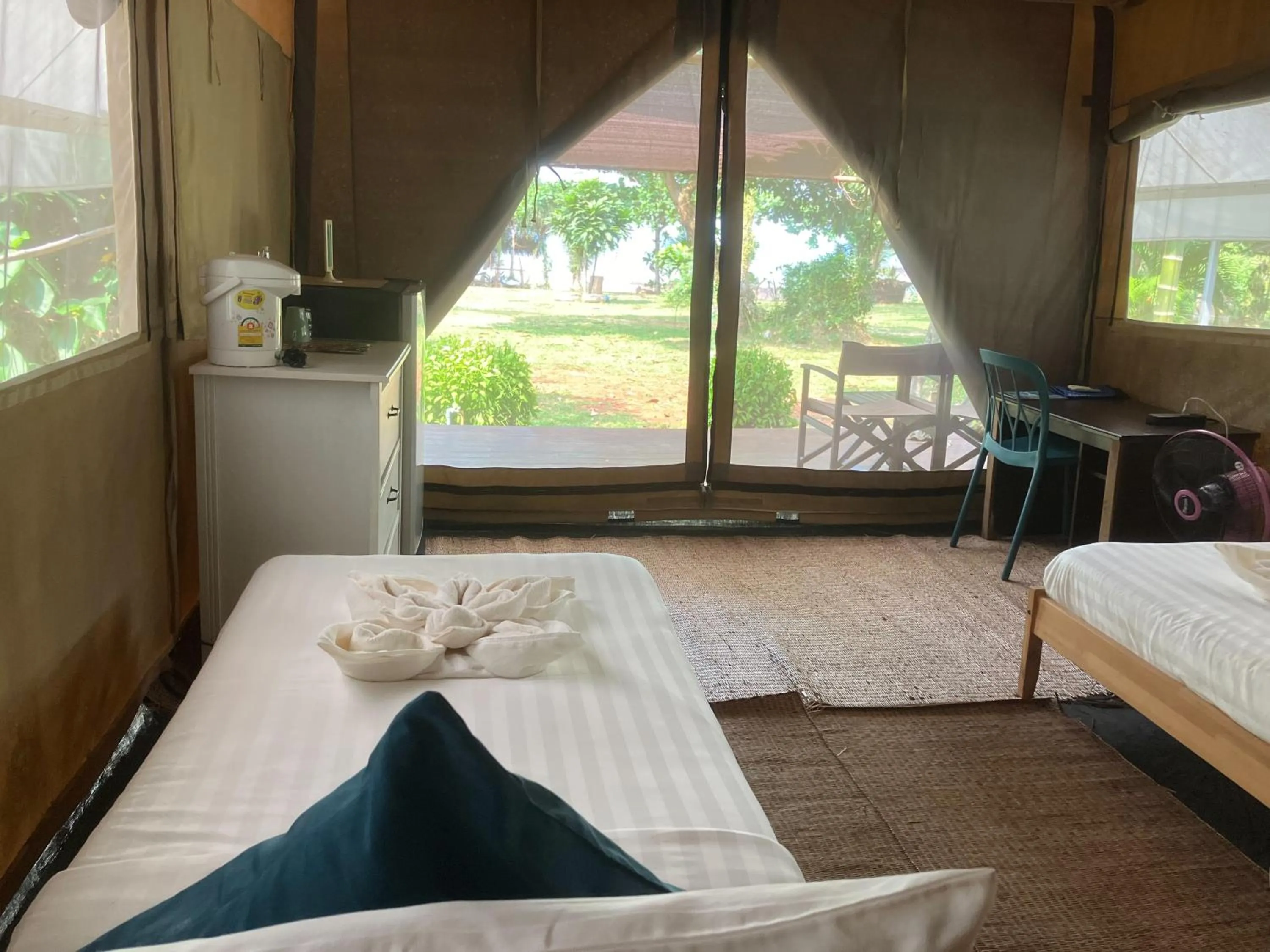 View (from property/room), Bed in Naivacha Tent Koh Mak