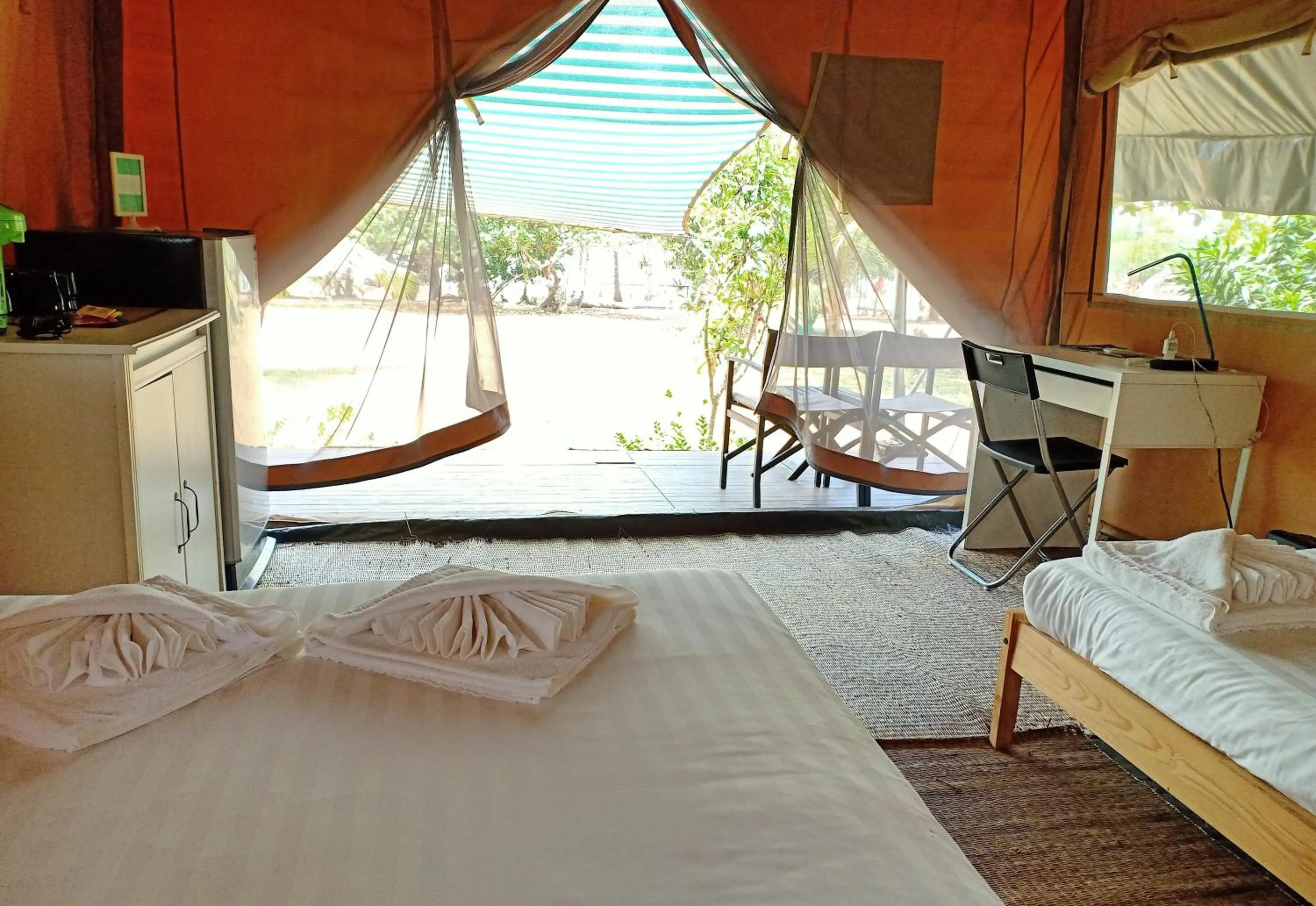 View (from property/room), Bed in Naivacha Tent Koh Mak