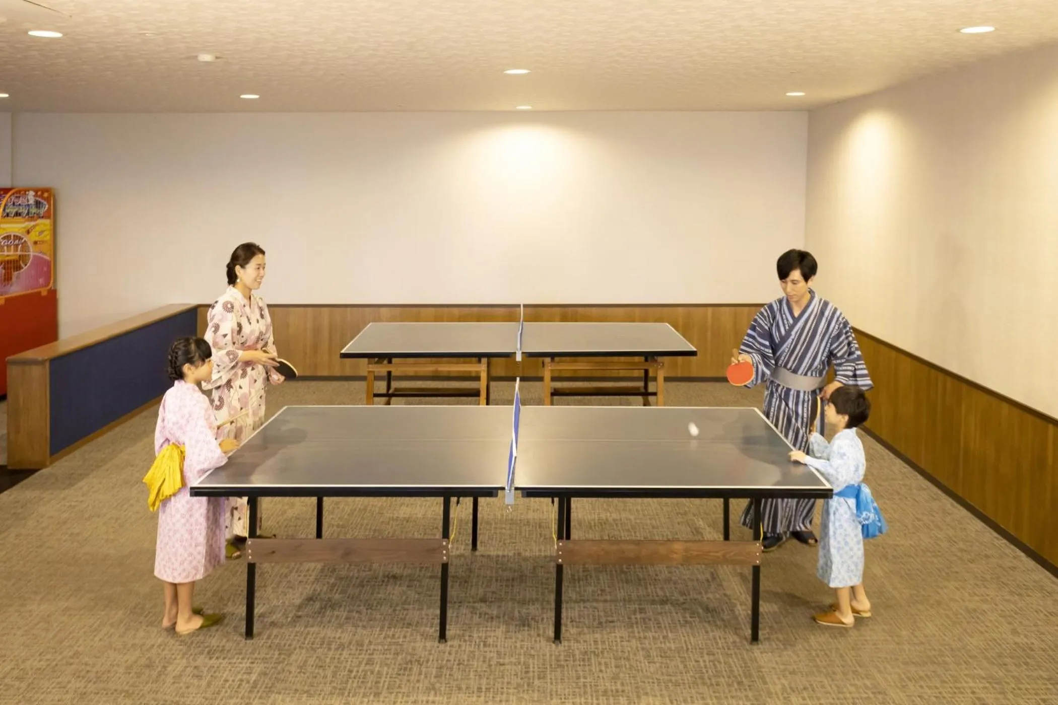 Table tennis in Ooedo Onsen Monogatari Hotel Ranpu