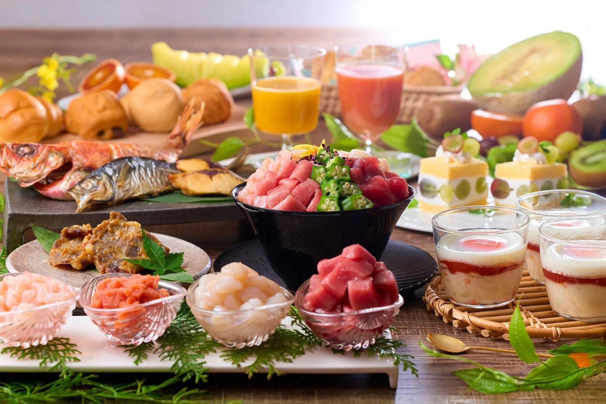 Breakfast in Ooedo Onsen Monogatari Hotel Ranpu