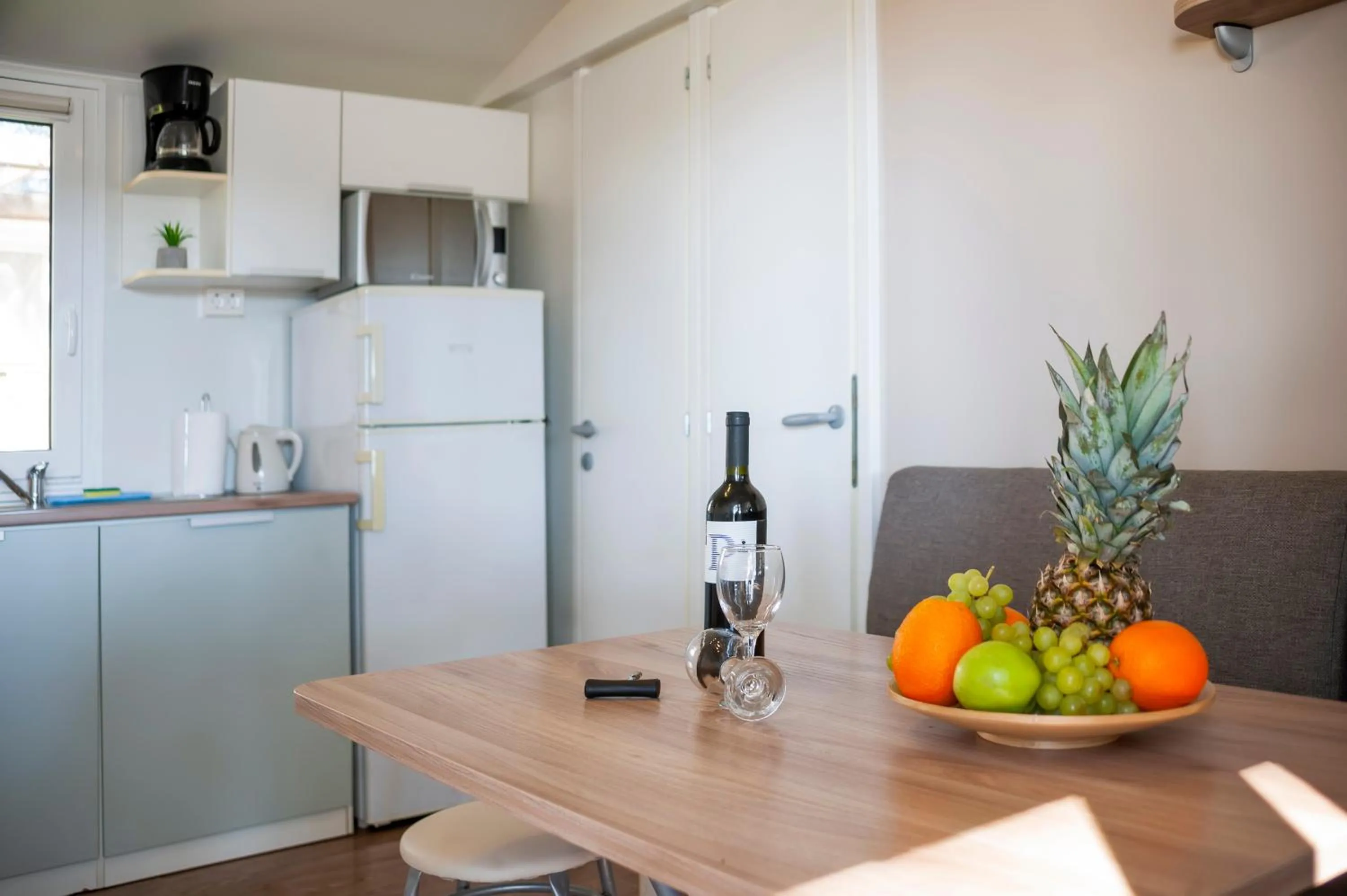 Kitchen or kitchenette in Glamping and Mobile Homes Lavanda - Holiday Centre Bi VIllage