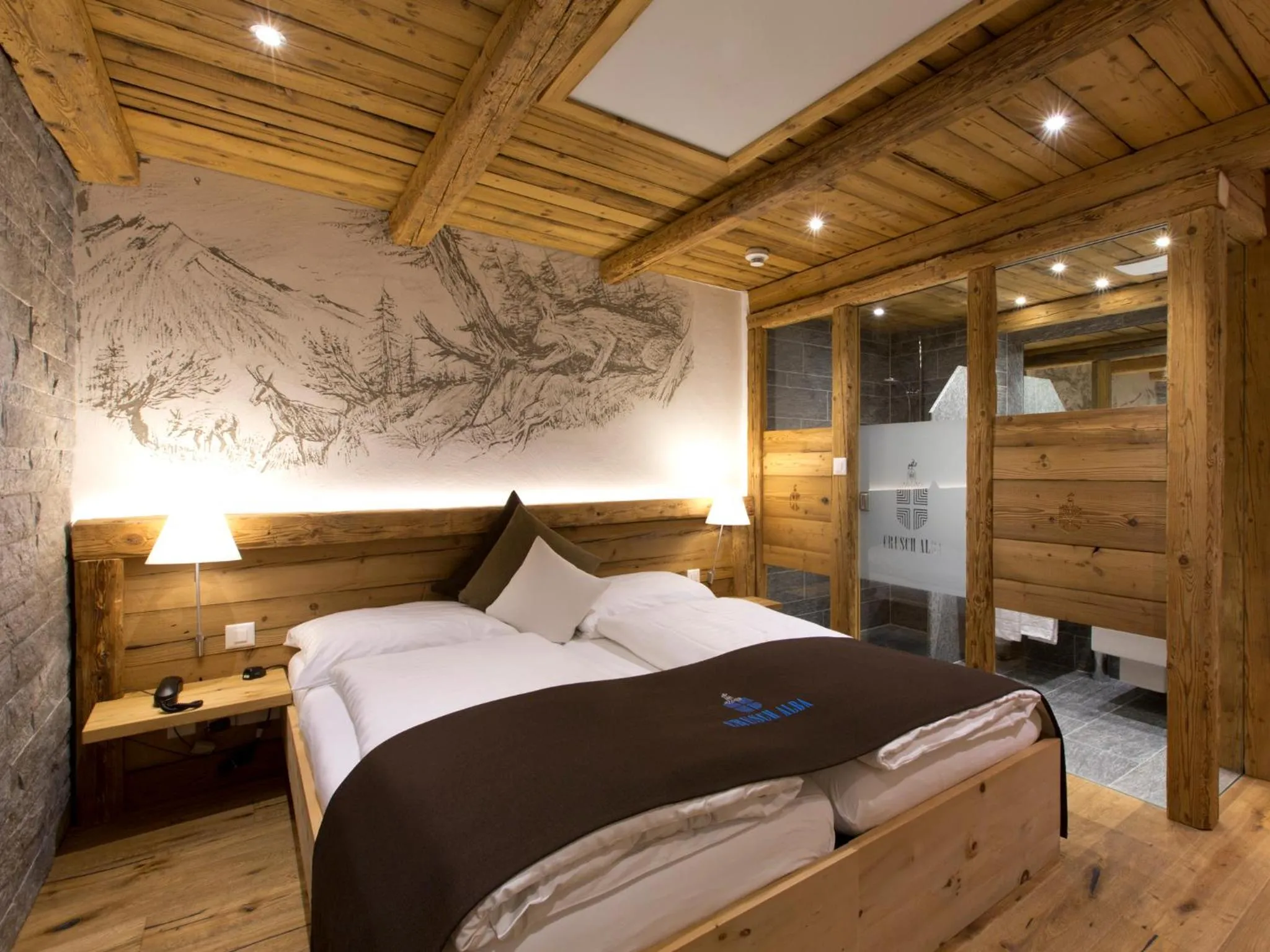 Bed in Hotel Crusch Alba Zernez