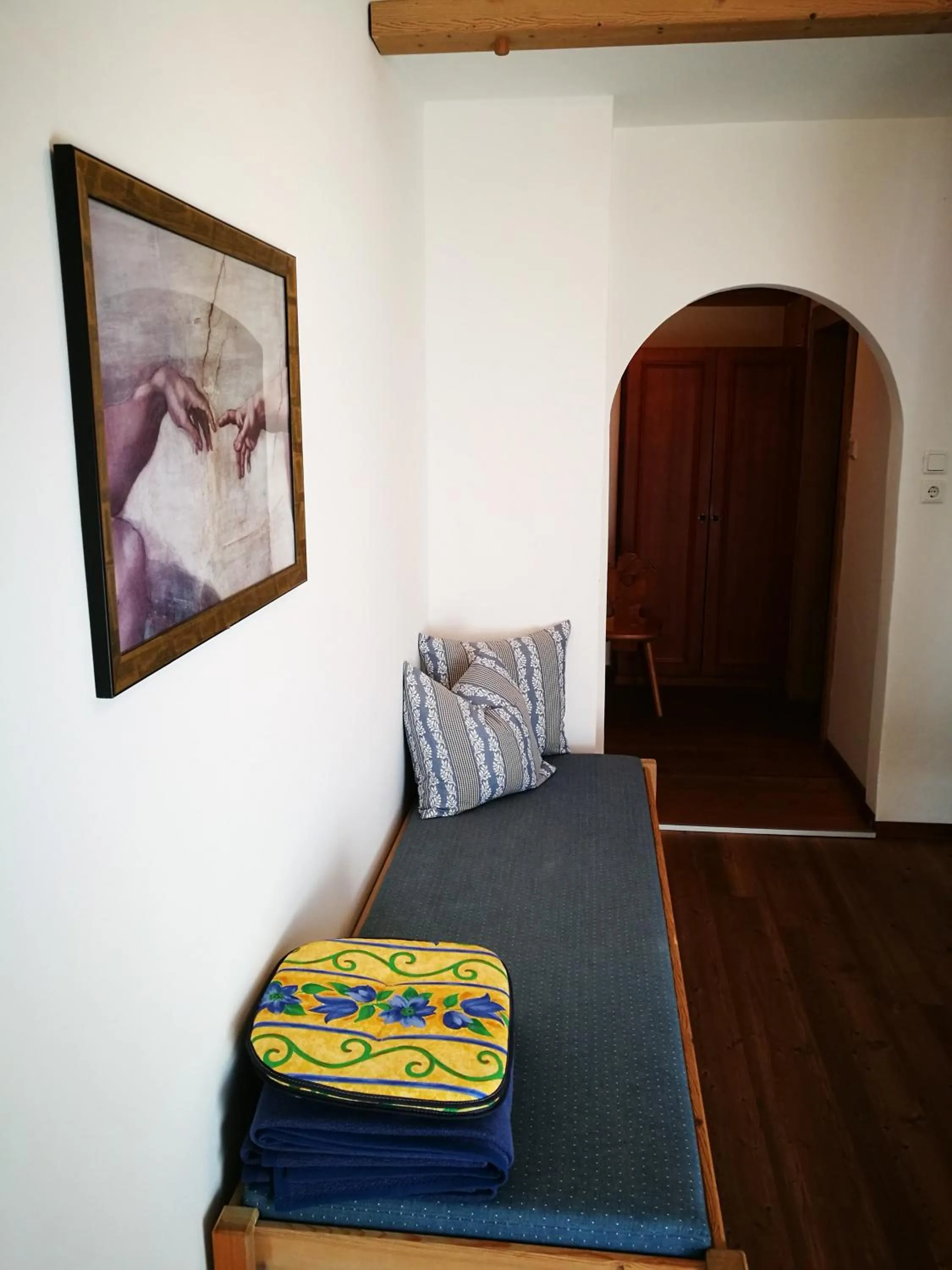 Seating area, Bed in Gasthof Stauder