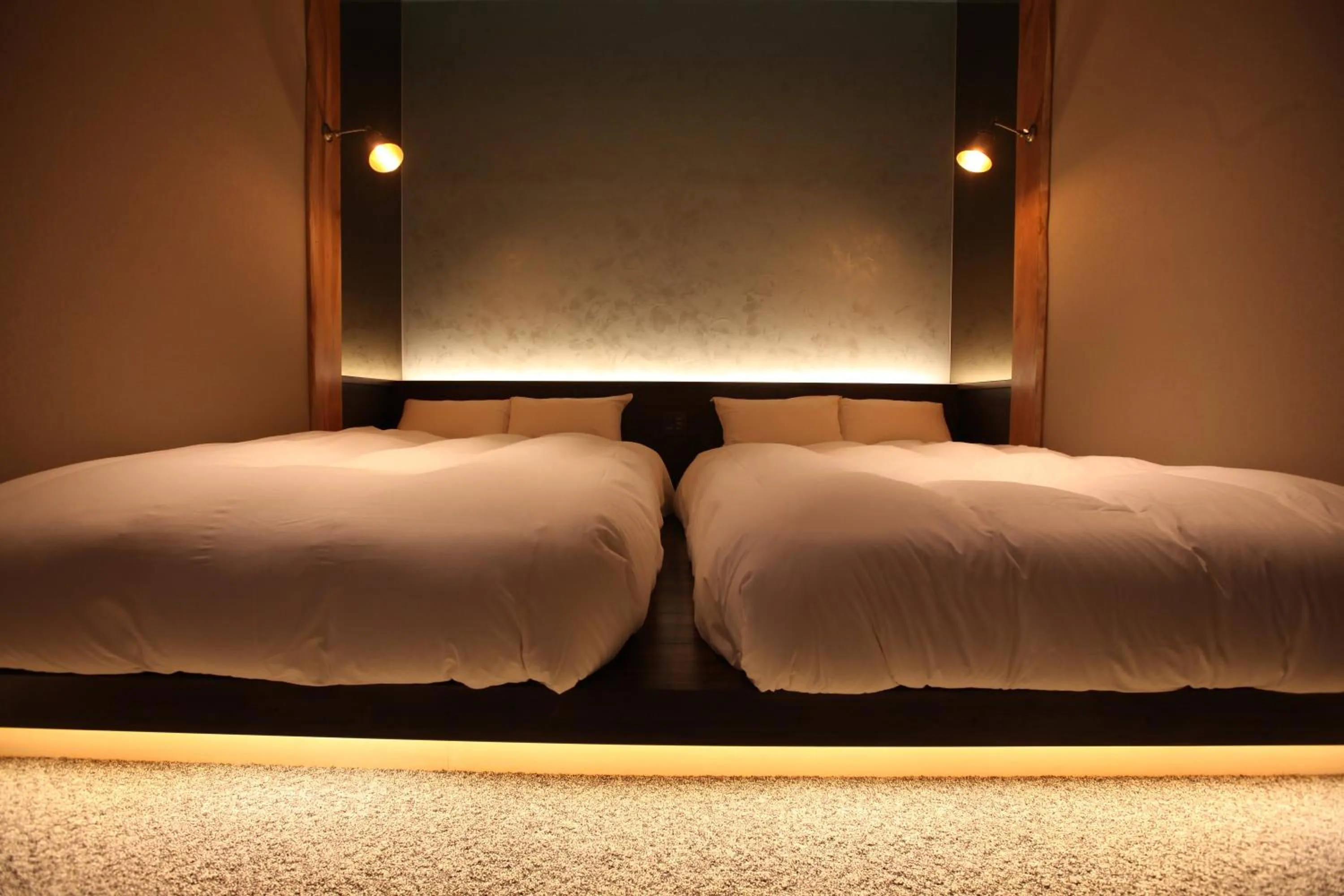 Bed in Kojohama Onsen Hotel