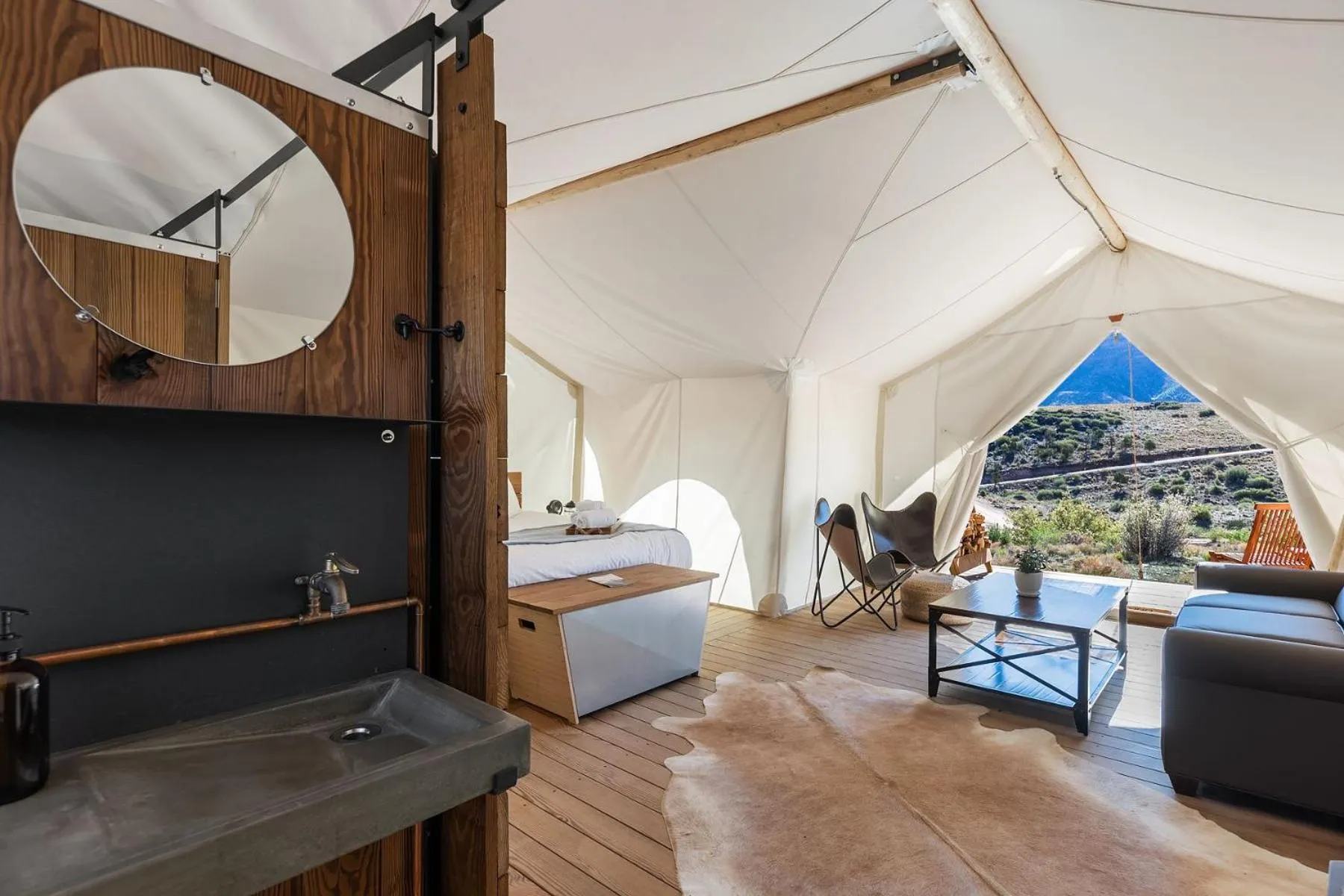 Bathroom in Under Canvas Zion
